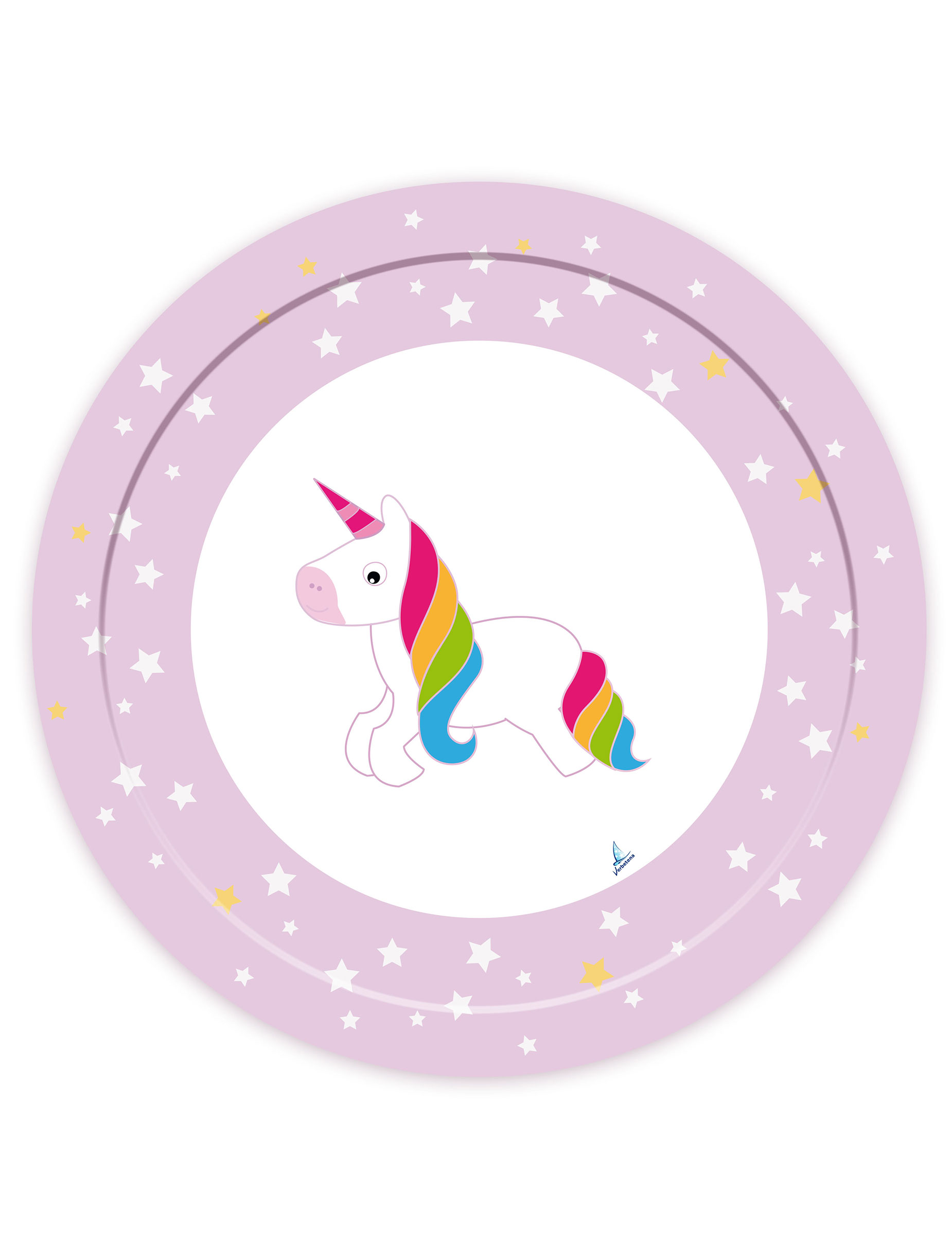 8 Assiettes en carton Licorne 23 cm