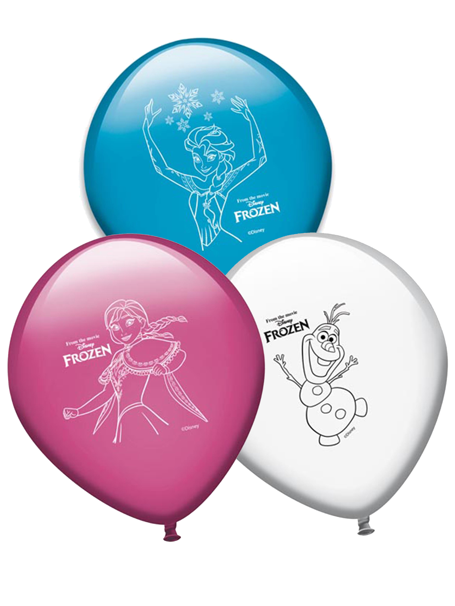 8 Ballons en latex La Reine des Neiges