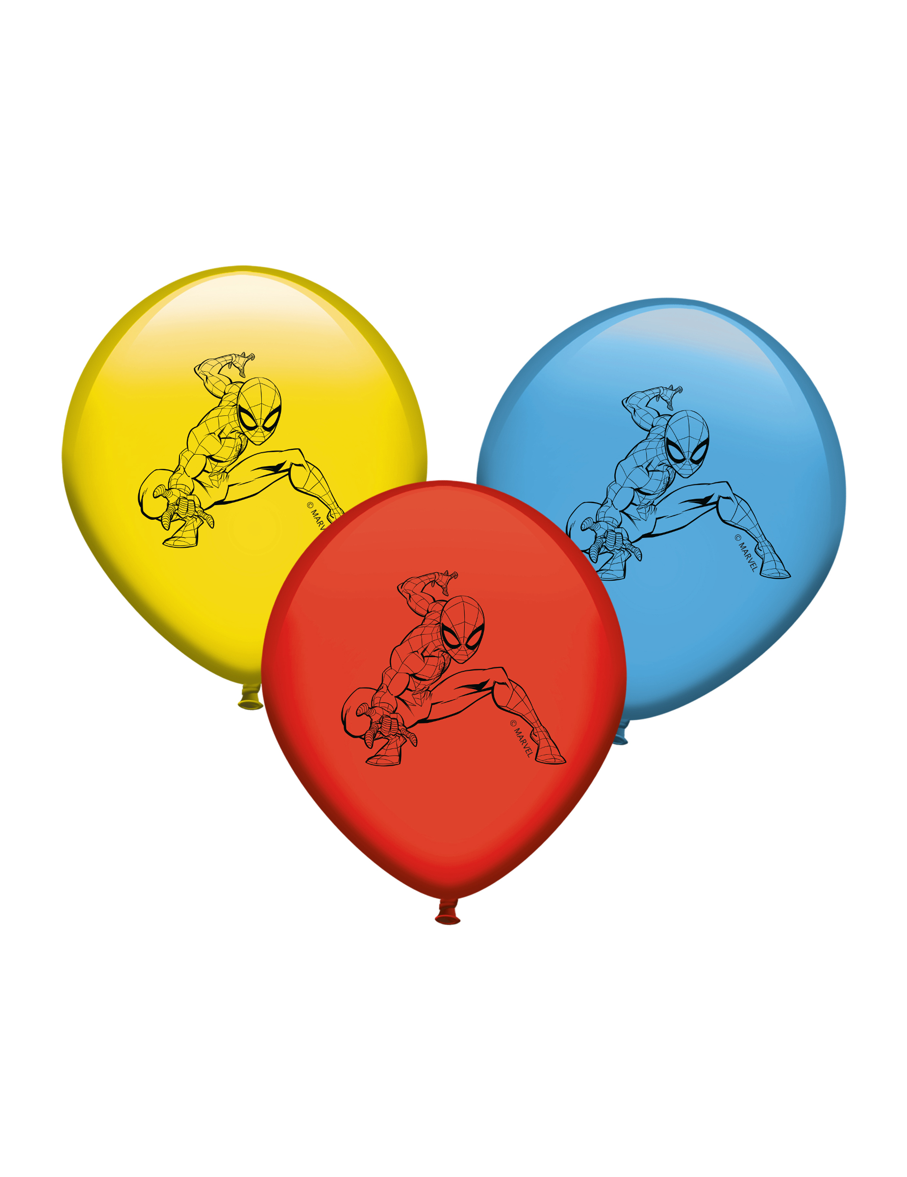 8 Ballons en latex Spiderman multicolores