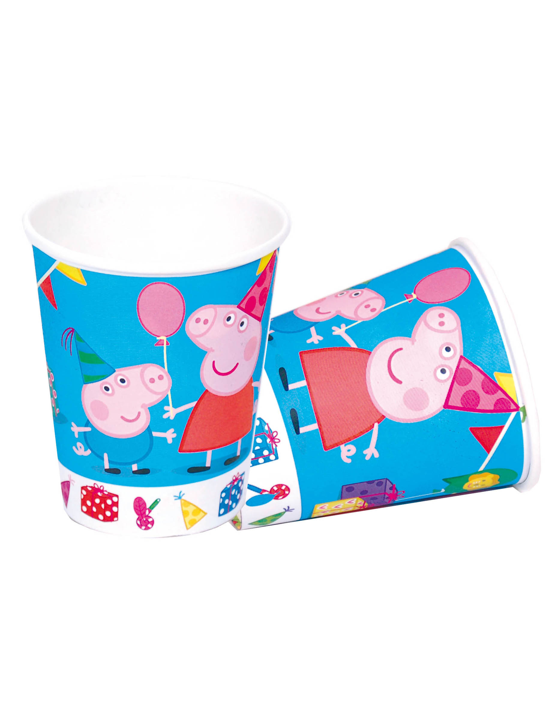 8 Gobelets en carton Peppa Pig 220 ml