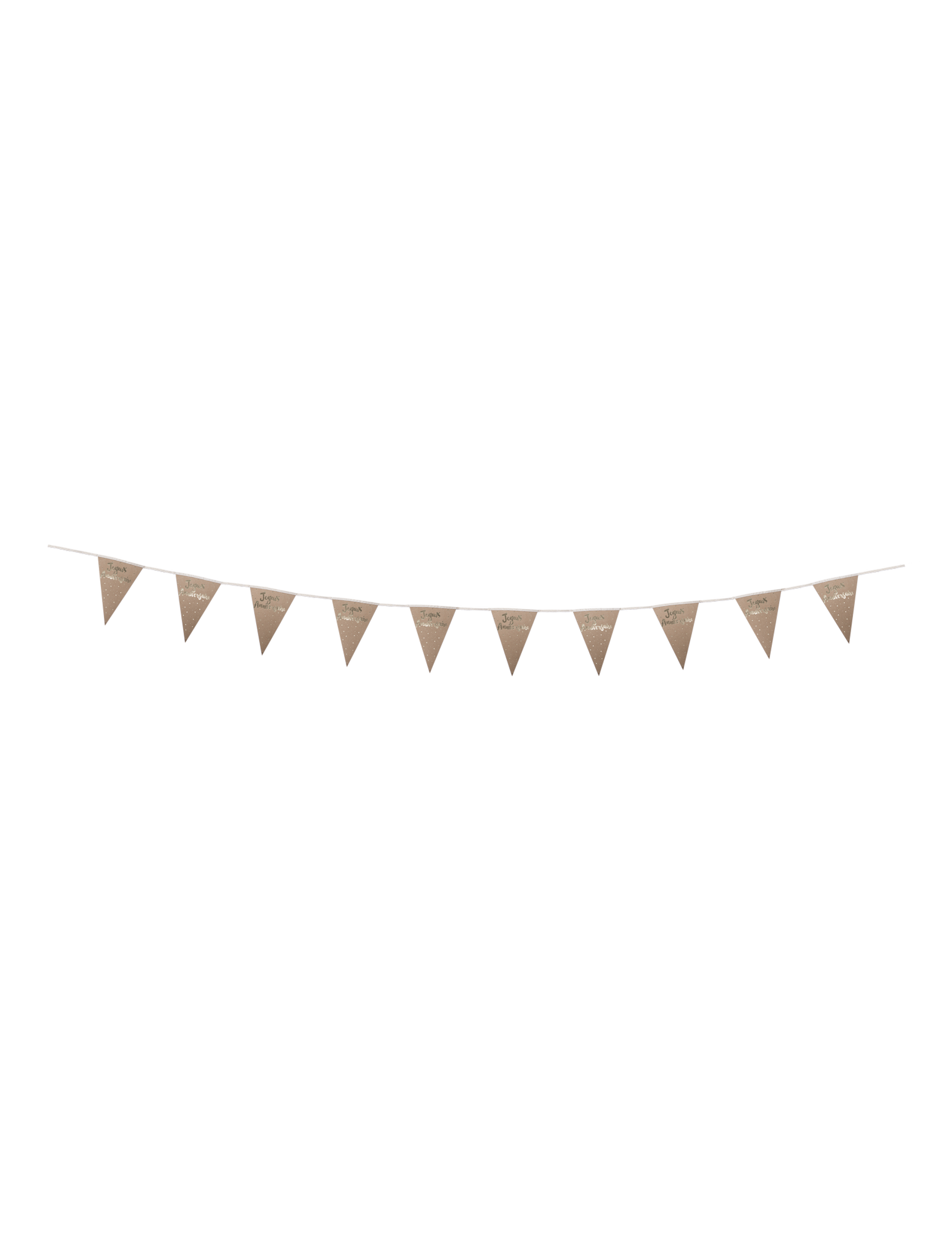 Guirlande fanion Joyeux Anniversaire kraft et or 3 m