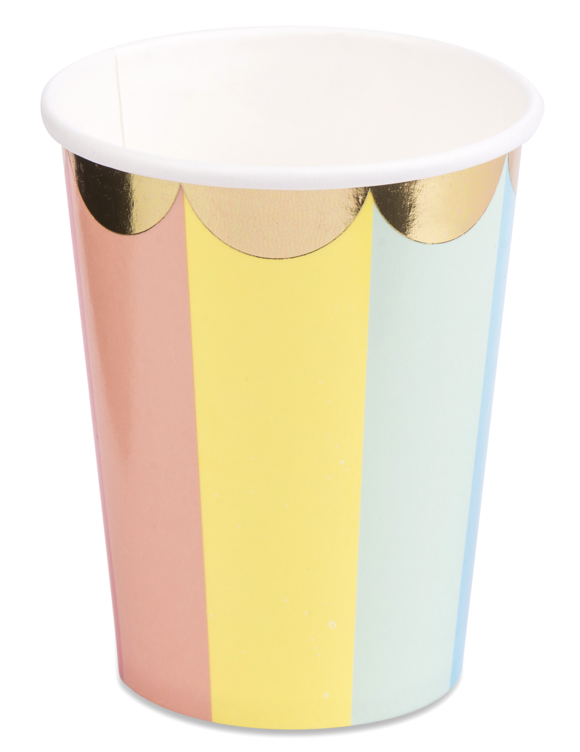 8 Gobelets en carton Berlingot pastel et dorure 200 ml