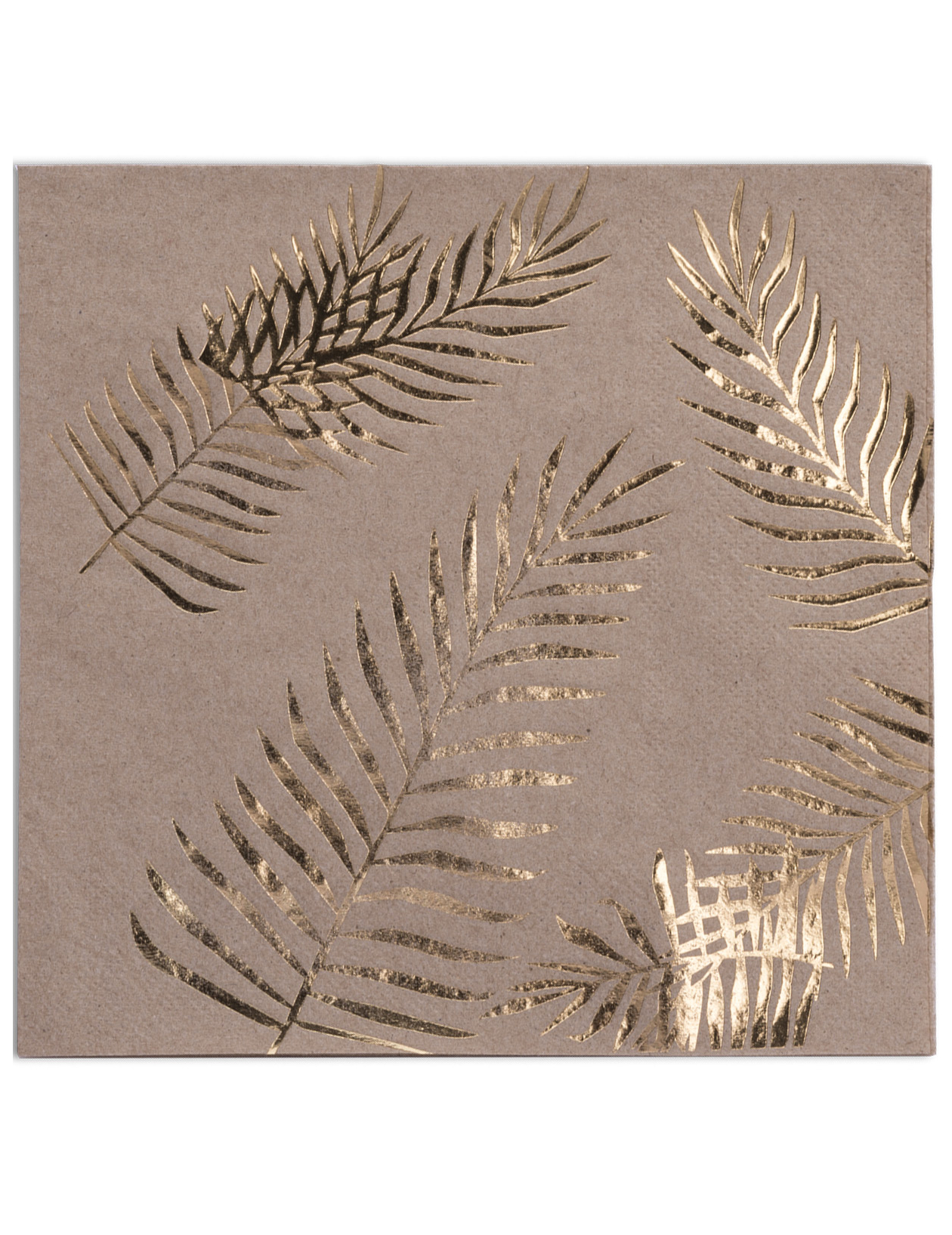 16 Serviettes en papier kraft Palmier doré 33 x 33 cm