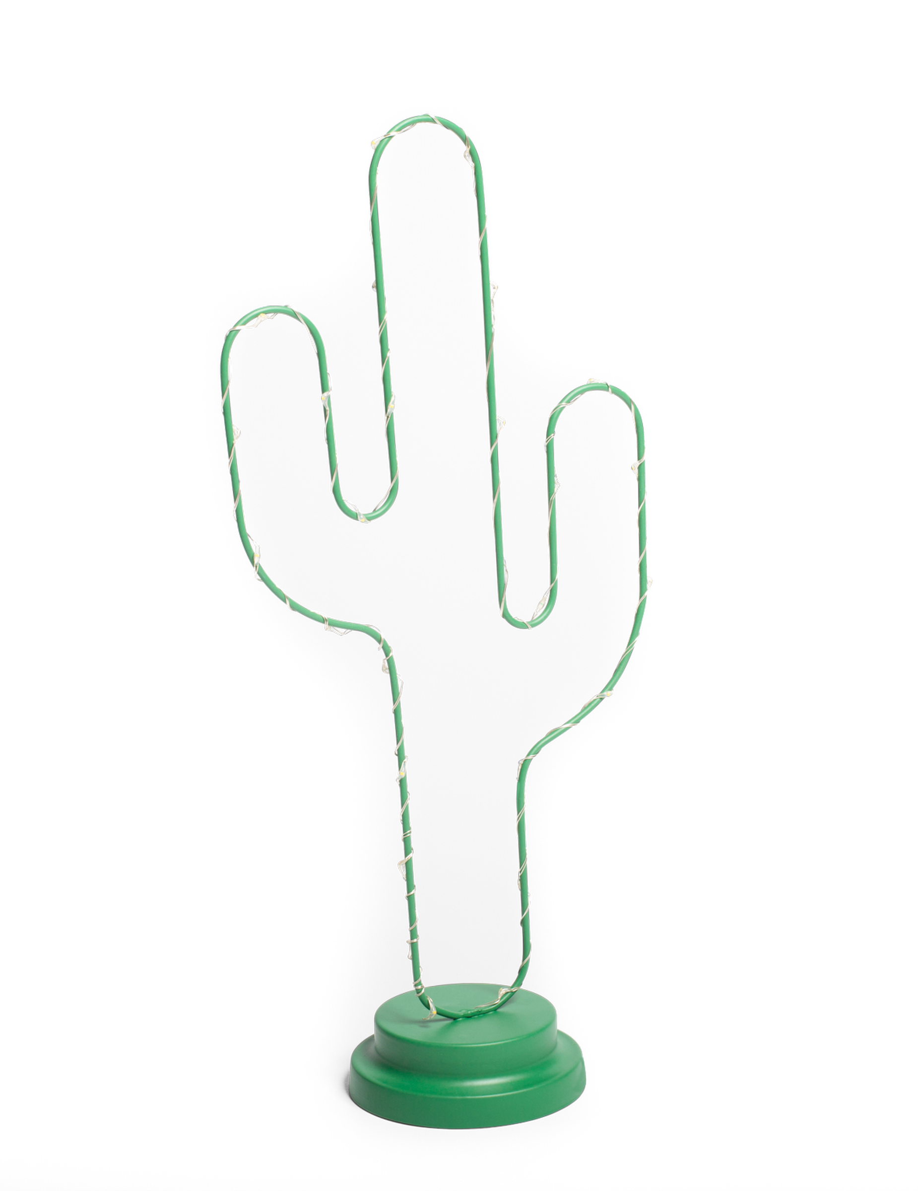 Cactus en métal vert lumineux 19 x 40 cm