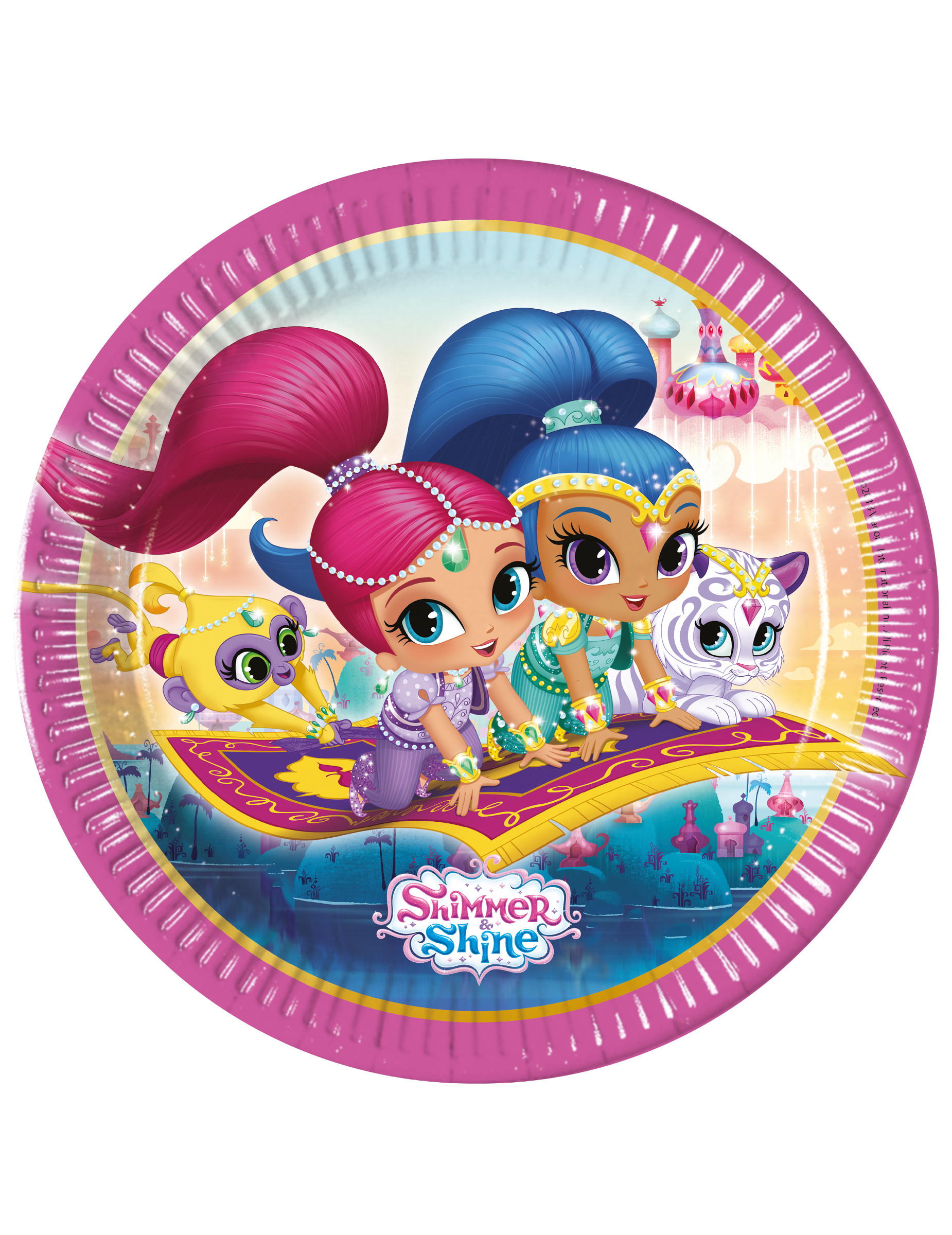 8 Assiettes en carton Shimmer and Shine 23 cm