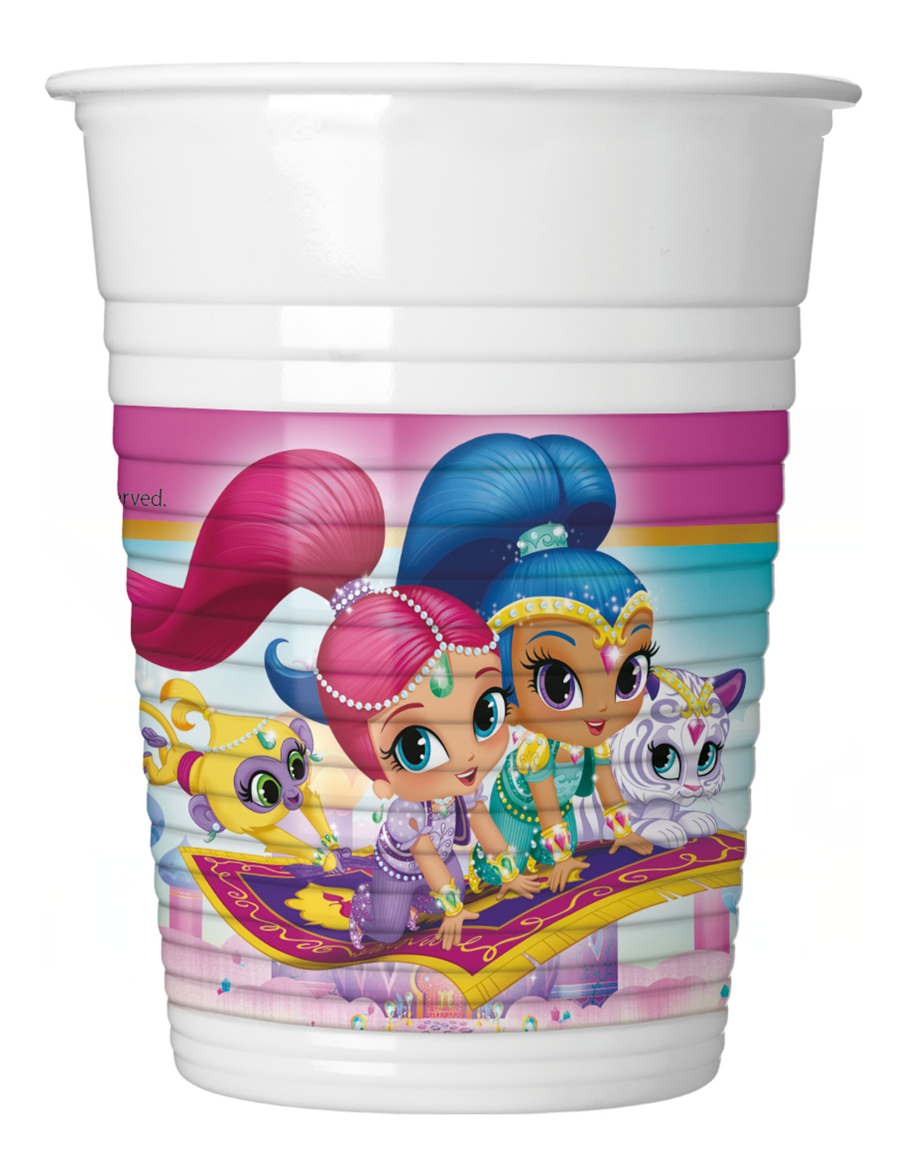 8 Gobelets en plastique Shimmer and Shine 200 ml