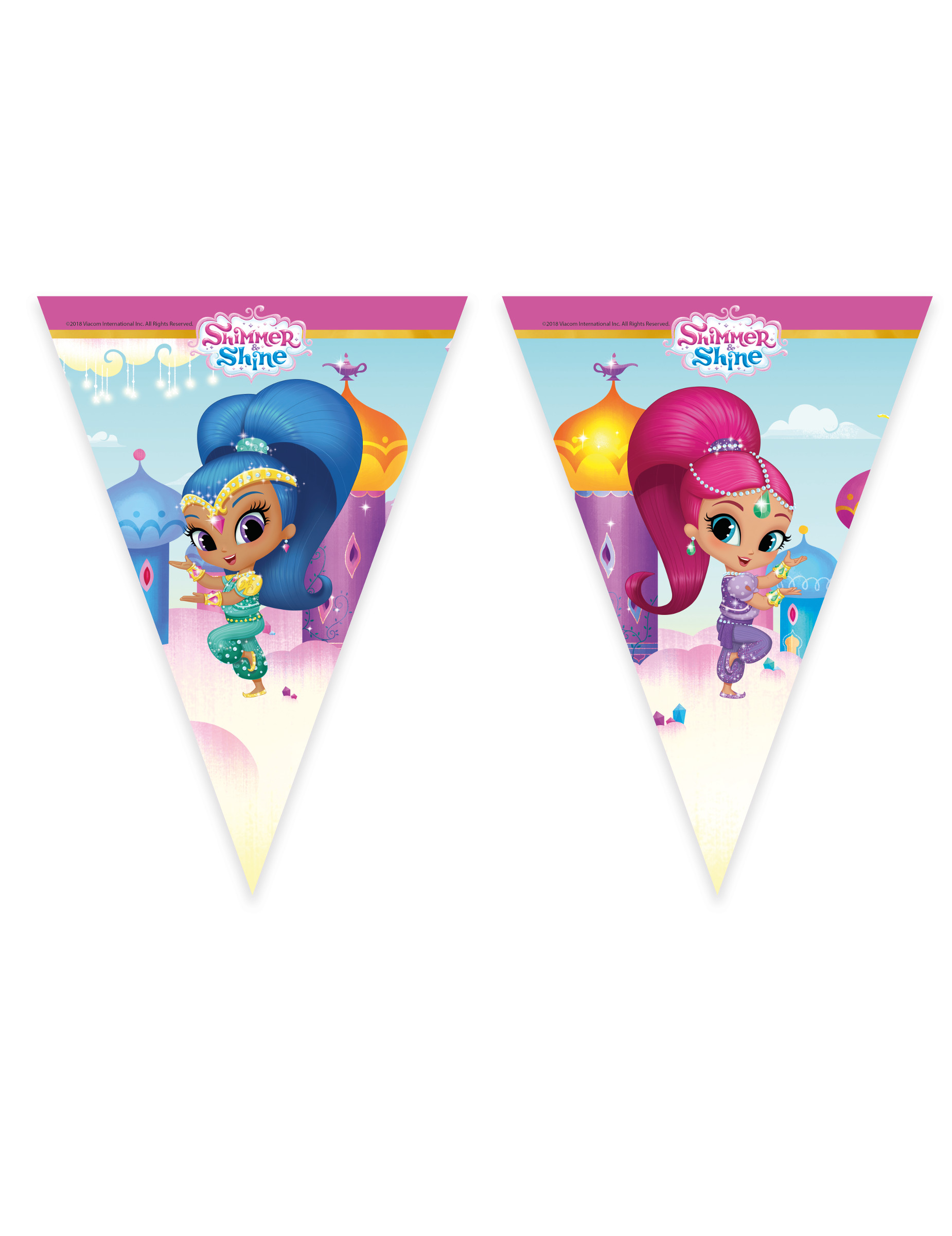Guirlande 9 fanions Shimmer and Shine 230 x 25 cm