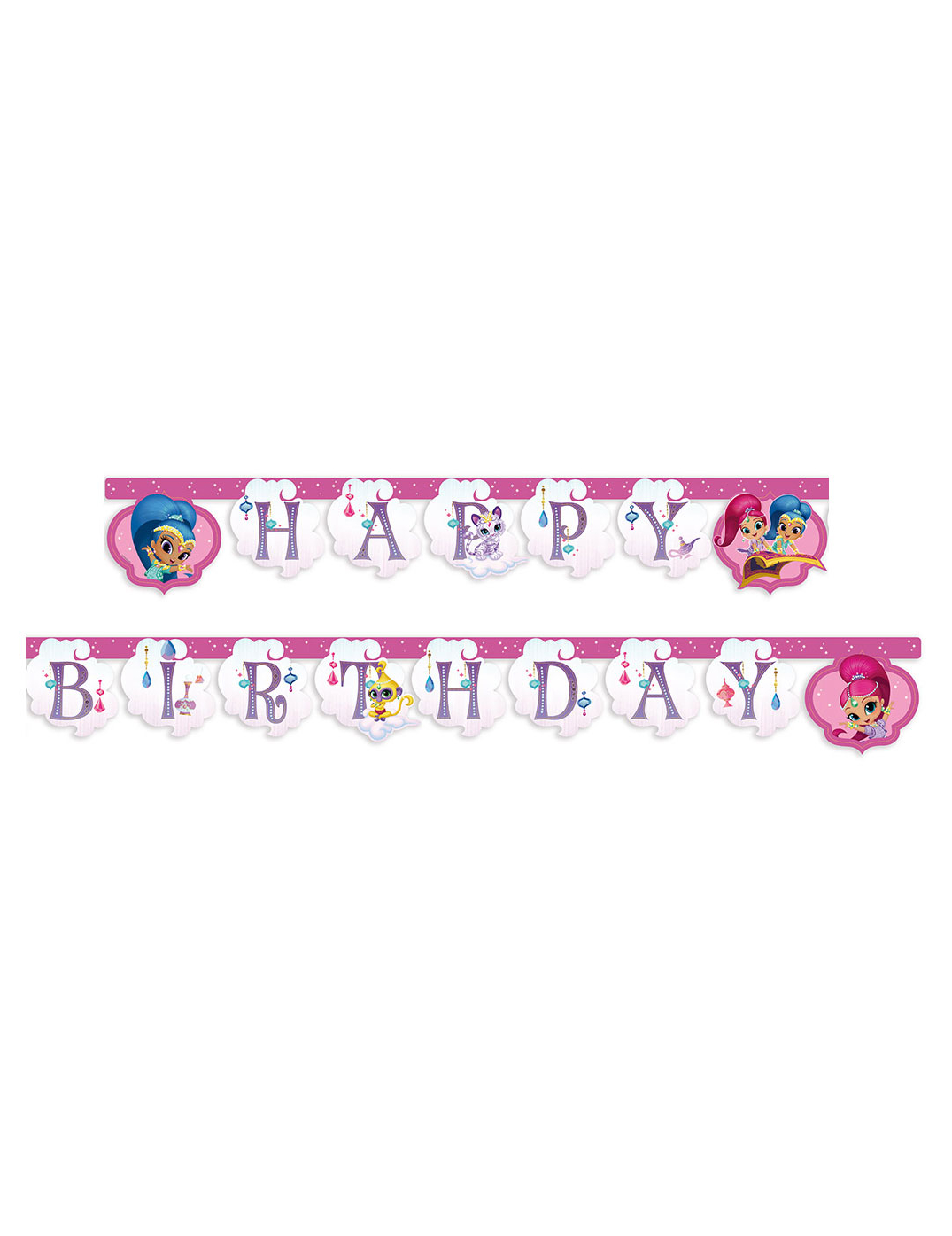 Guirlande Happy Birthday Shimmer and Shine 2 m
