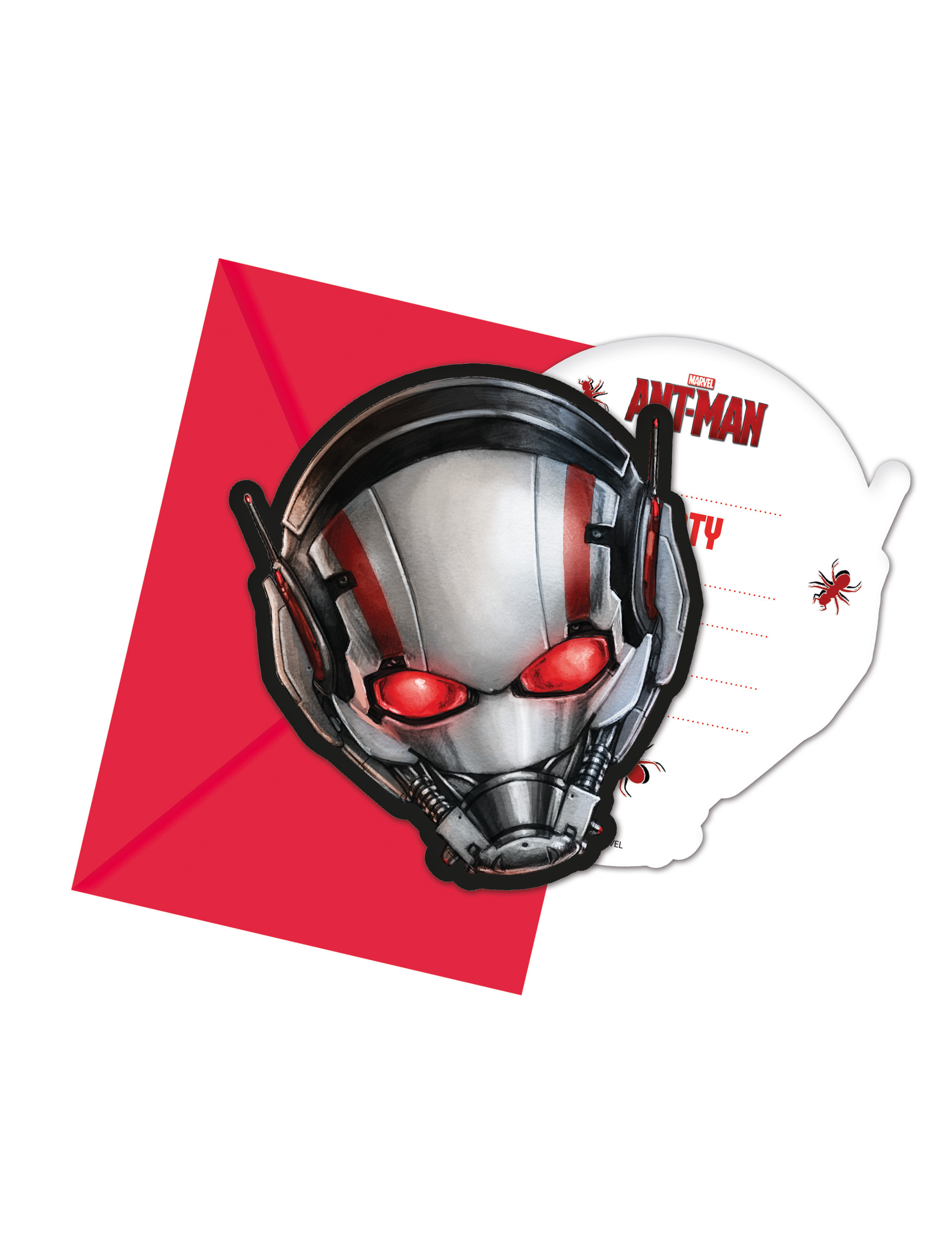 6 Cartons d'invitations + enveloppes Ant-Man 14 x 9 cm