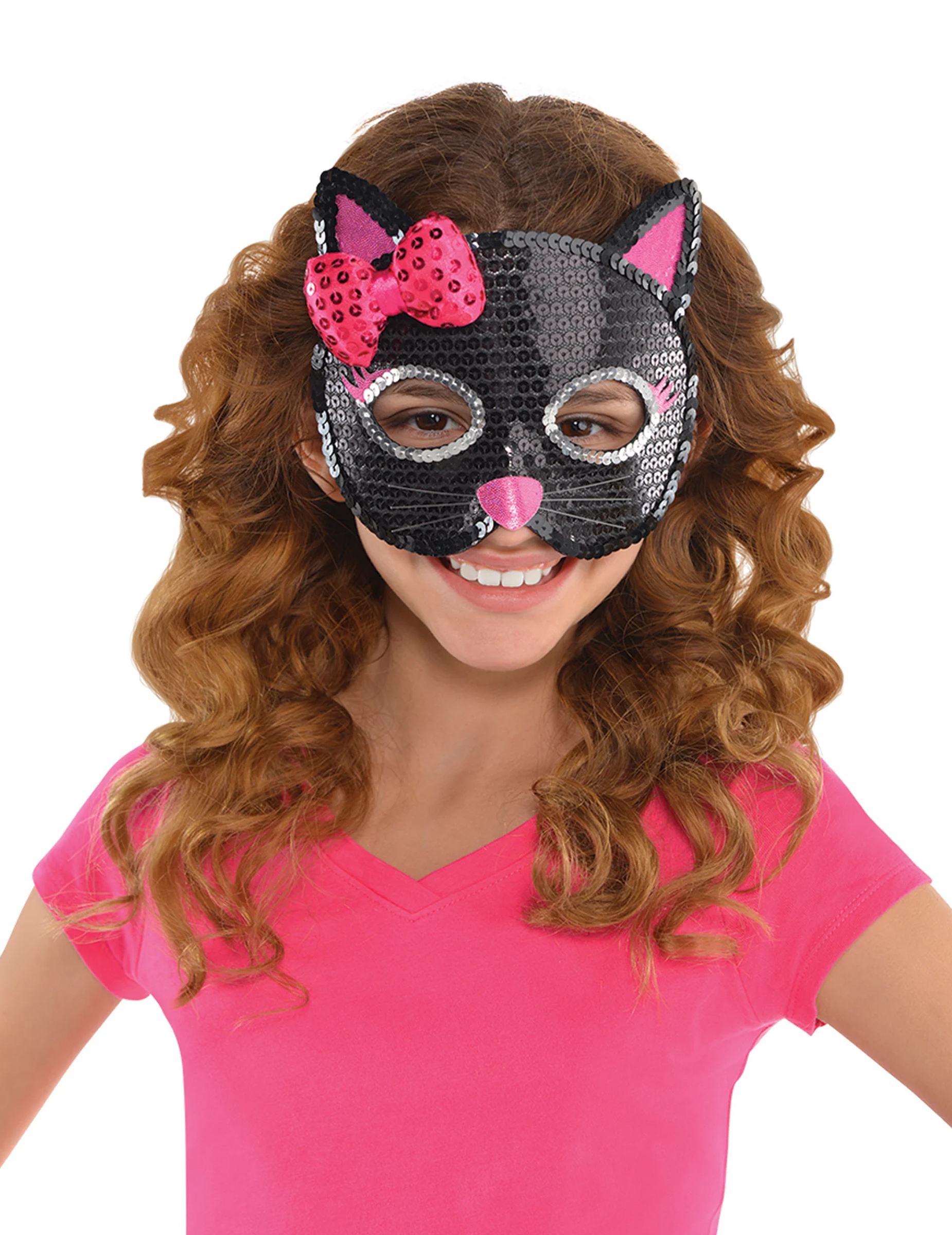 Loup en sequins chat noir enfant