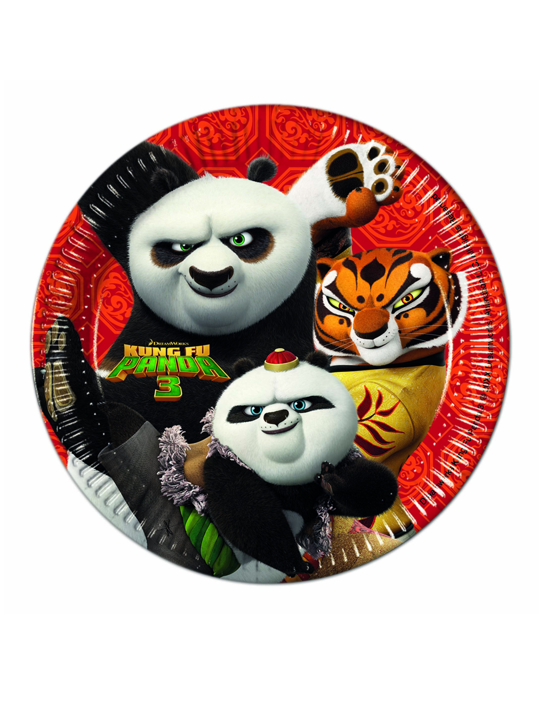8 Assiettes en carton Kung Fu Panda 3 23 cm