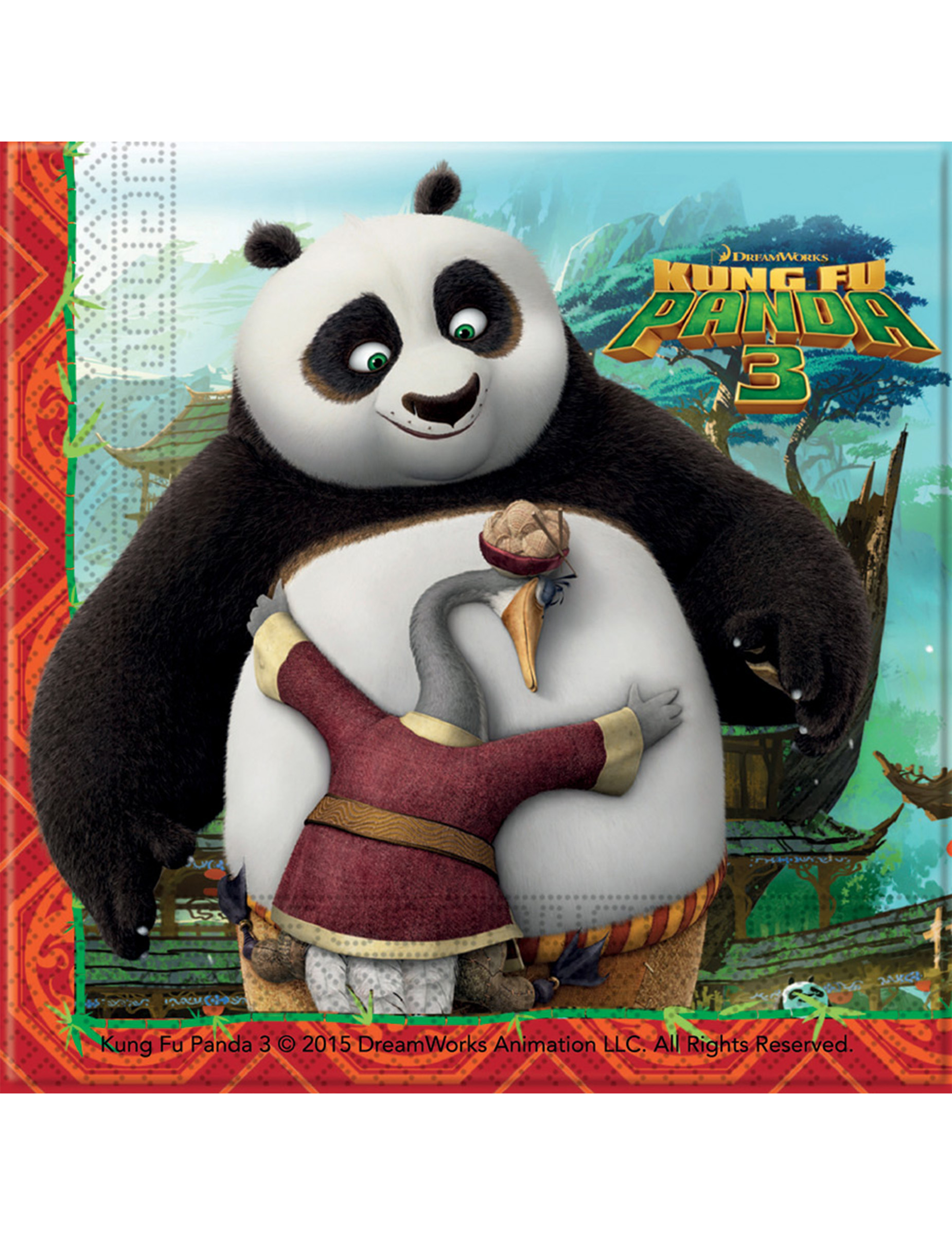 20 Serviettes en papier Kung Fu Panda 3 33 x 33 cm