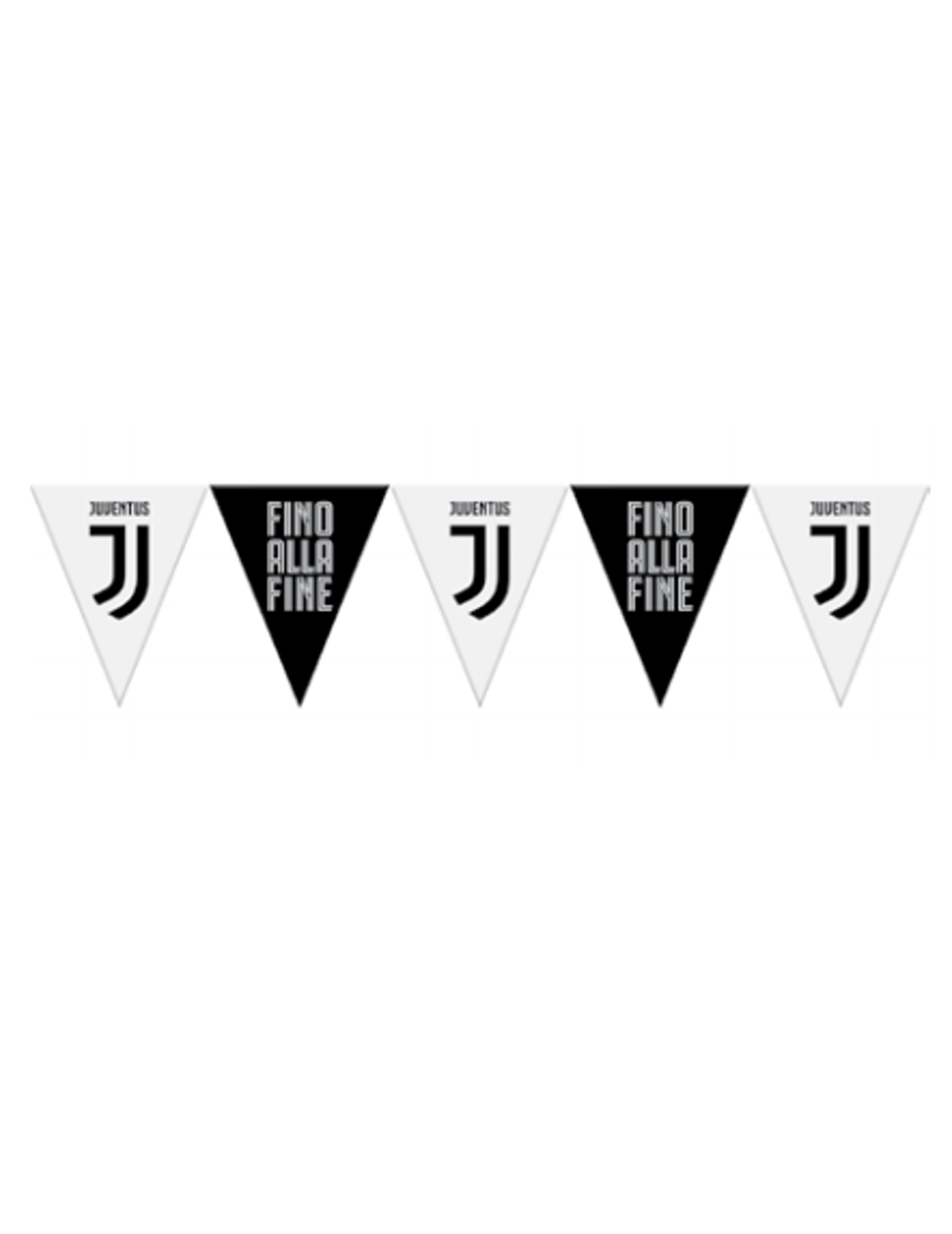 Guirlande à fanions en plastique Juventus noire et blanche 320 cm