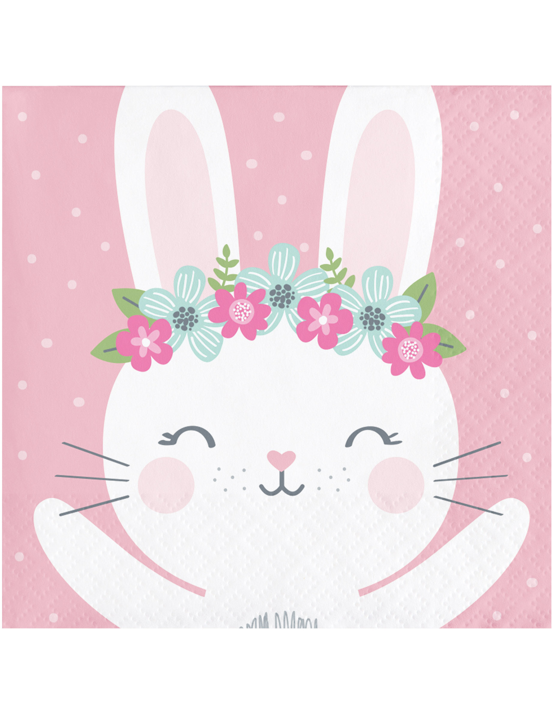 16 Petites serviettes en papier Petit Lapin roses 25 x 25 cm