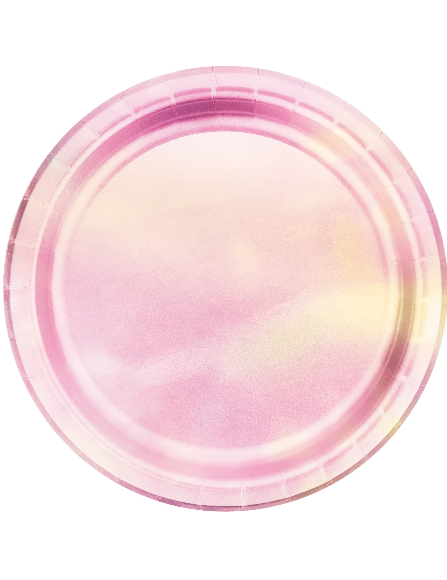 8 Assiettes en carton rose iridescentes 23 cm