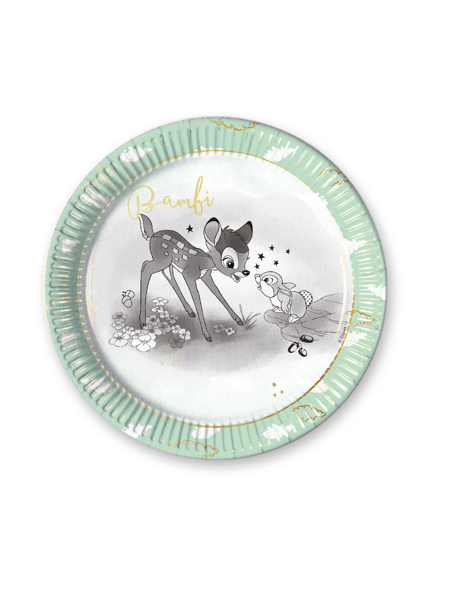 8 Assiettes en carton premium Bambi 23 cm