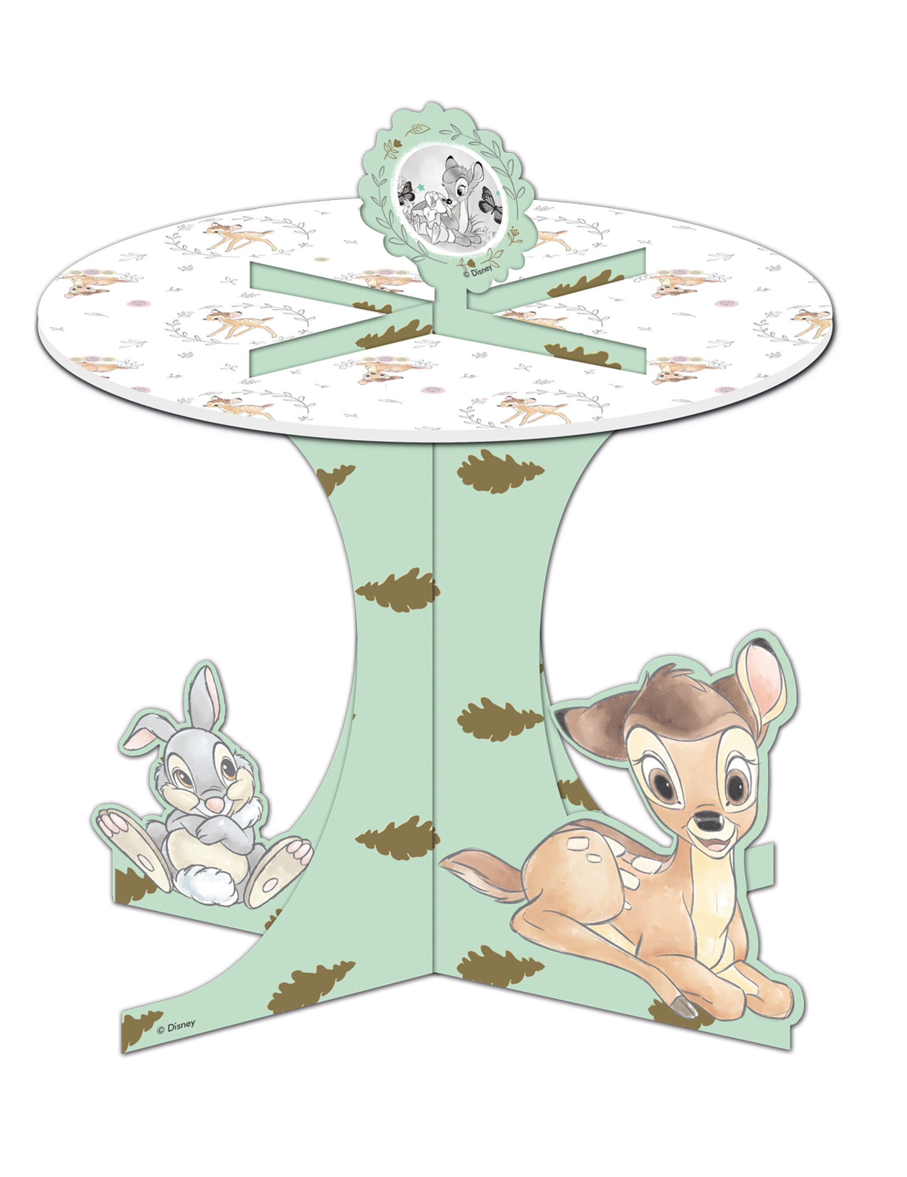 Présentoir à cupcakes en carton avec effet métallique premium Bambi