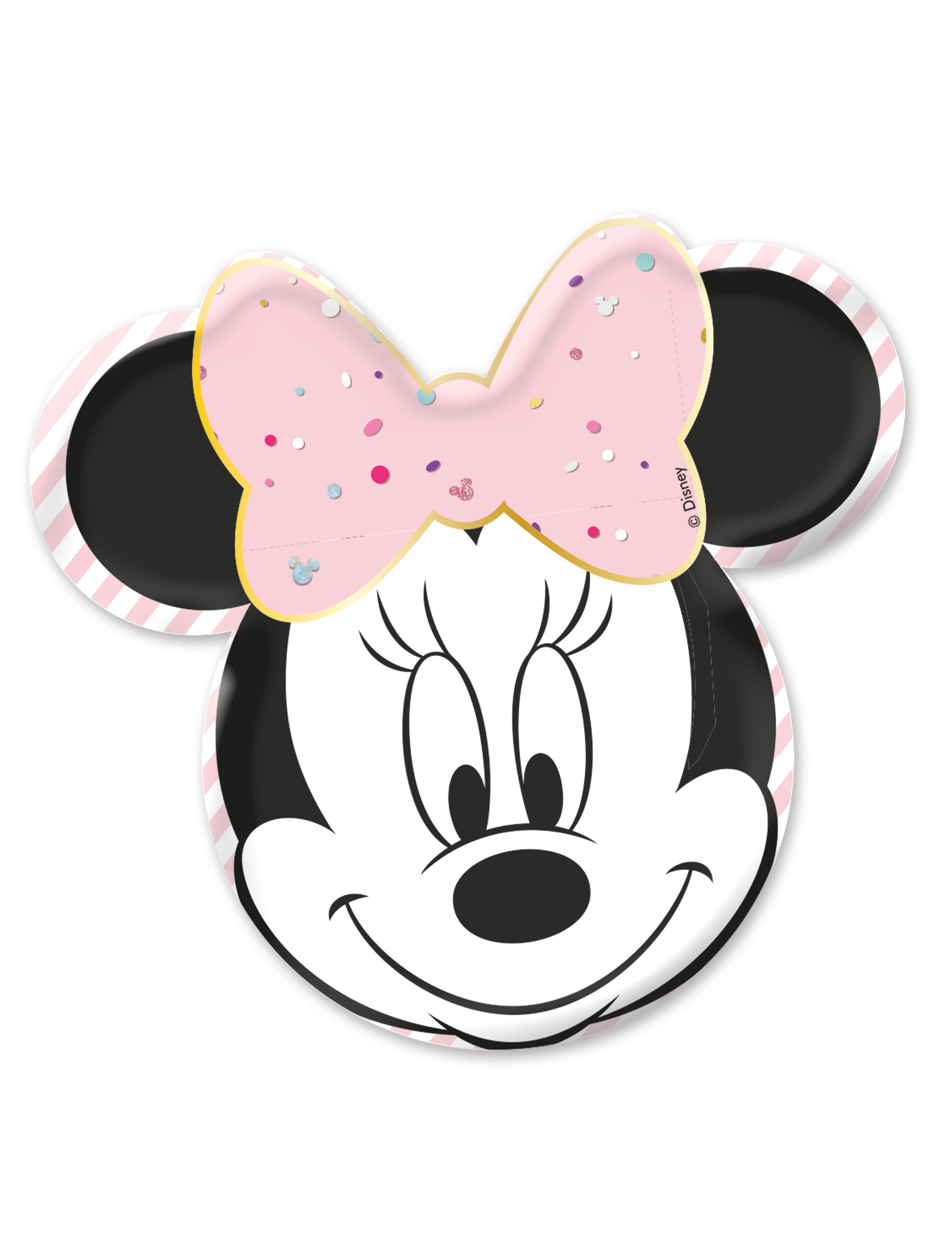 4 Assiettes en carton premium visage Minnie 31 x 32 cm