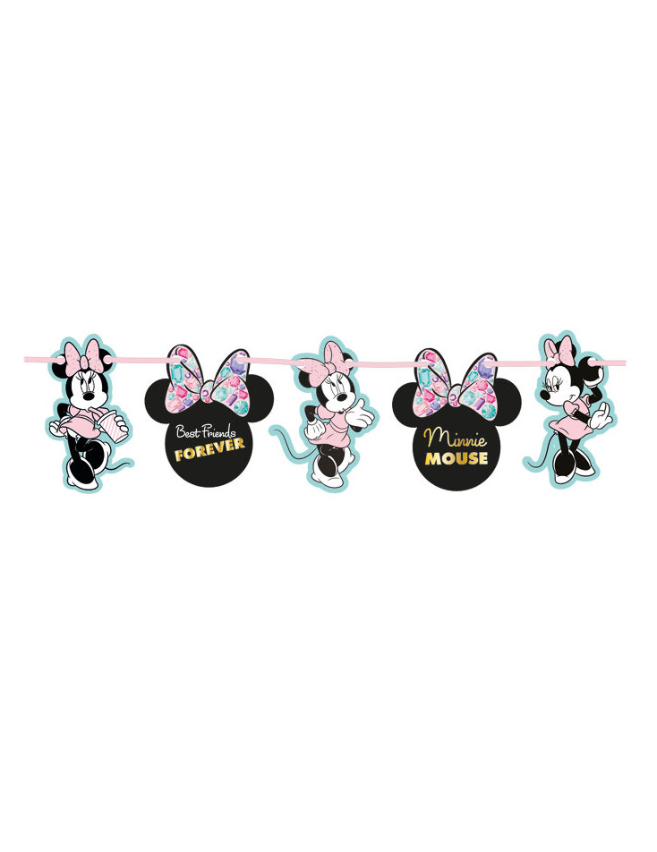 Guirlande en carton effet métallique premium Minnie 102 x 16 cm