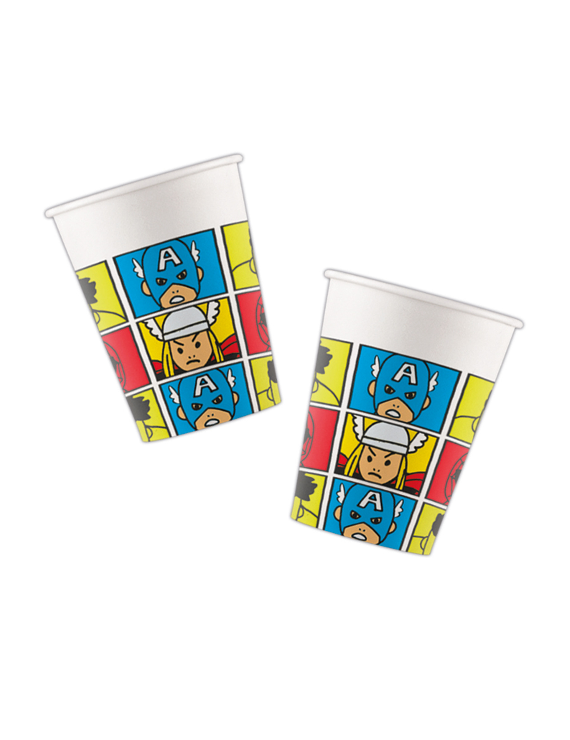 8 Gobelets en carton Avengers pop comic 260 ml