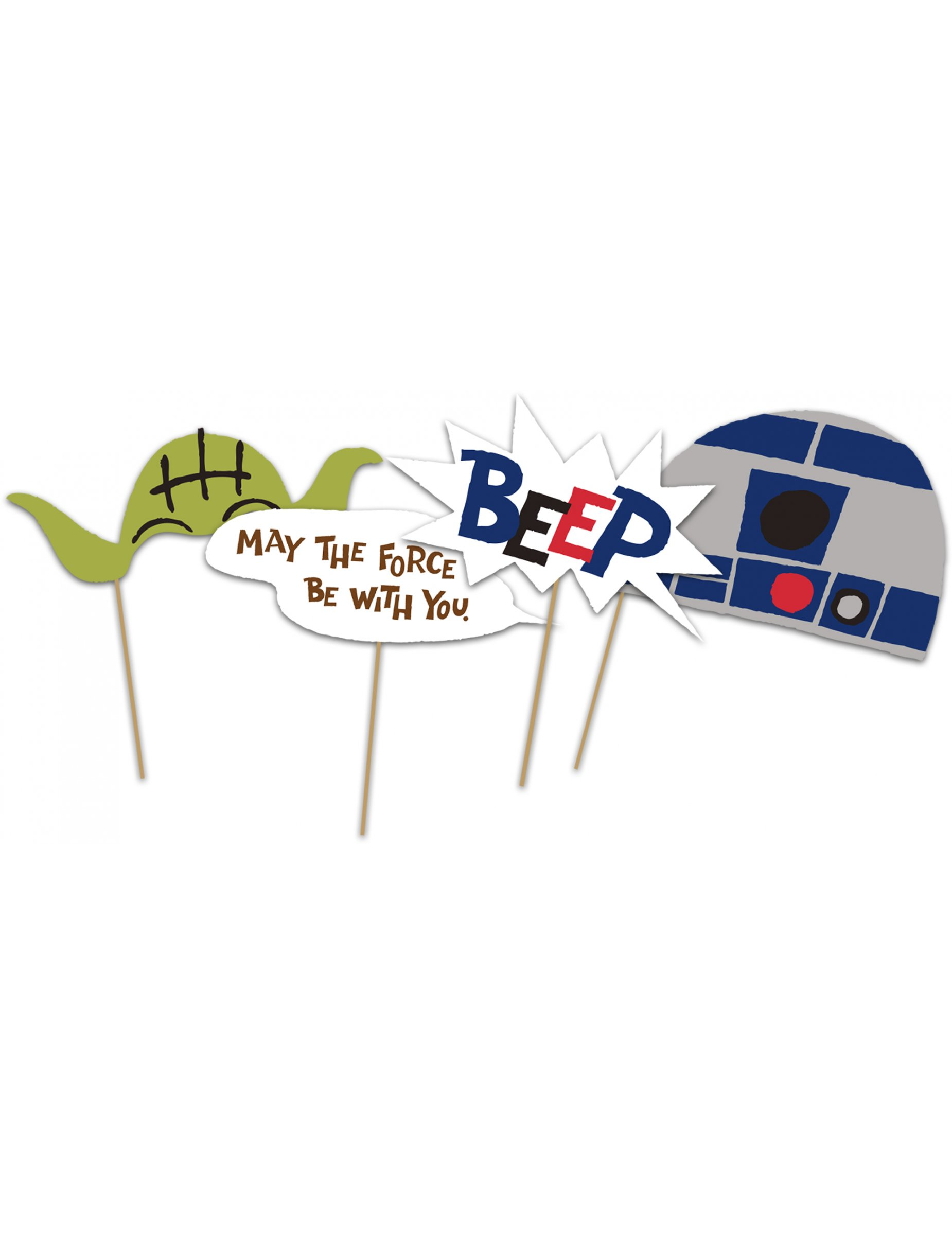 6 Accessoires en carton photobooth premium Star Wars aléatoire