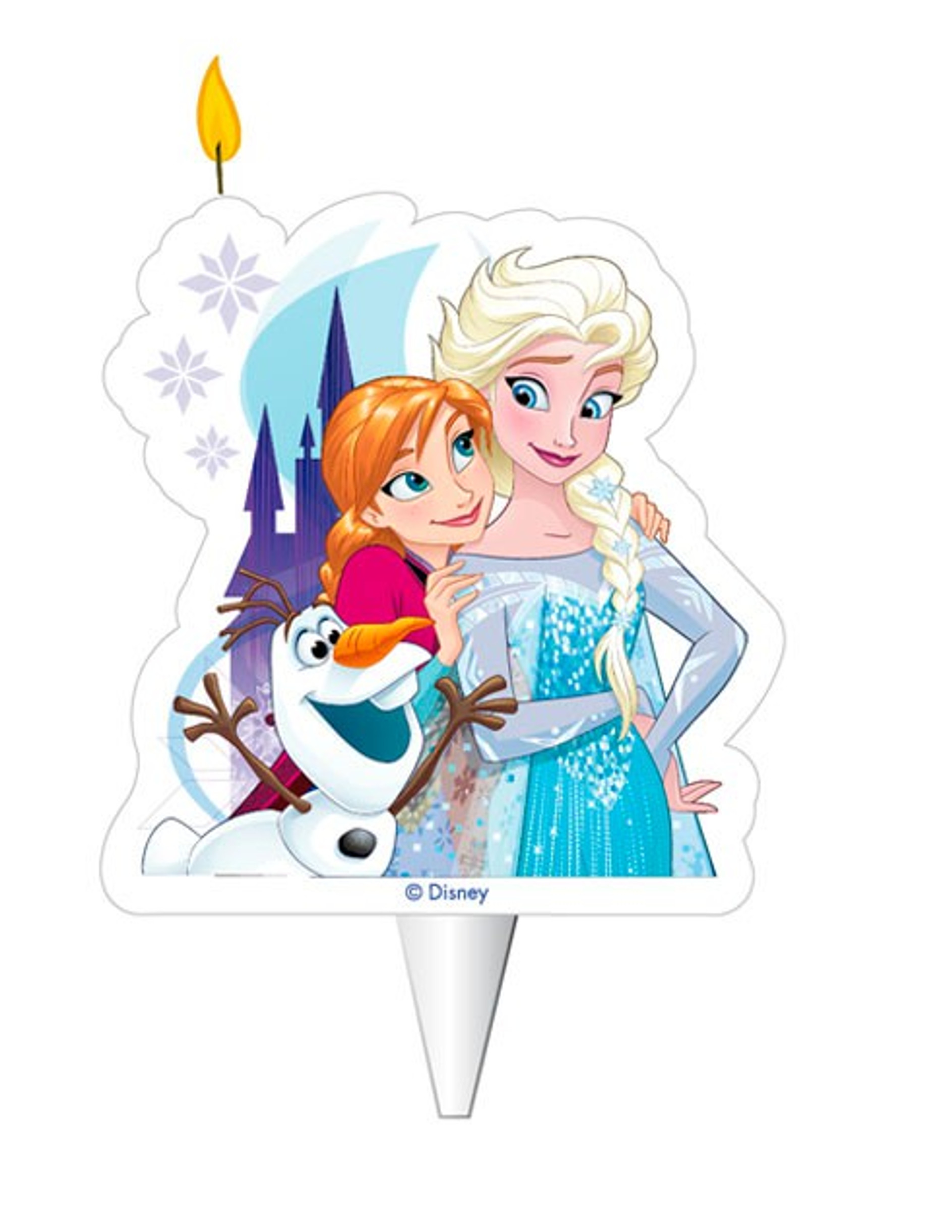 Bougie d'anniversaire Elsa Anna et Olaf 8 cm