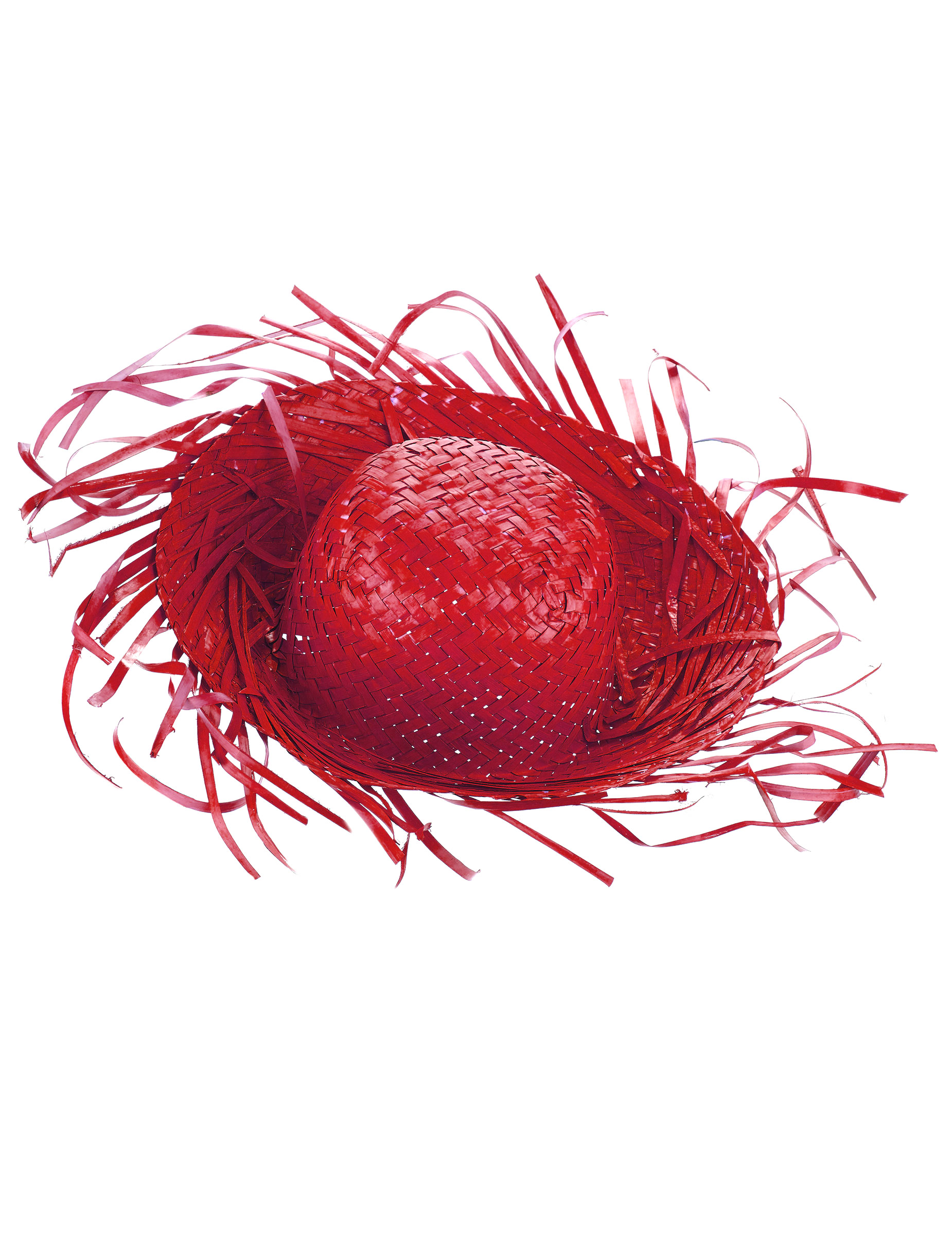 Chapeau de paille Hawaï rouge adulte