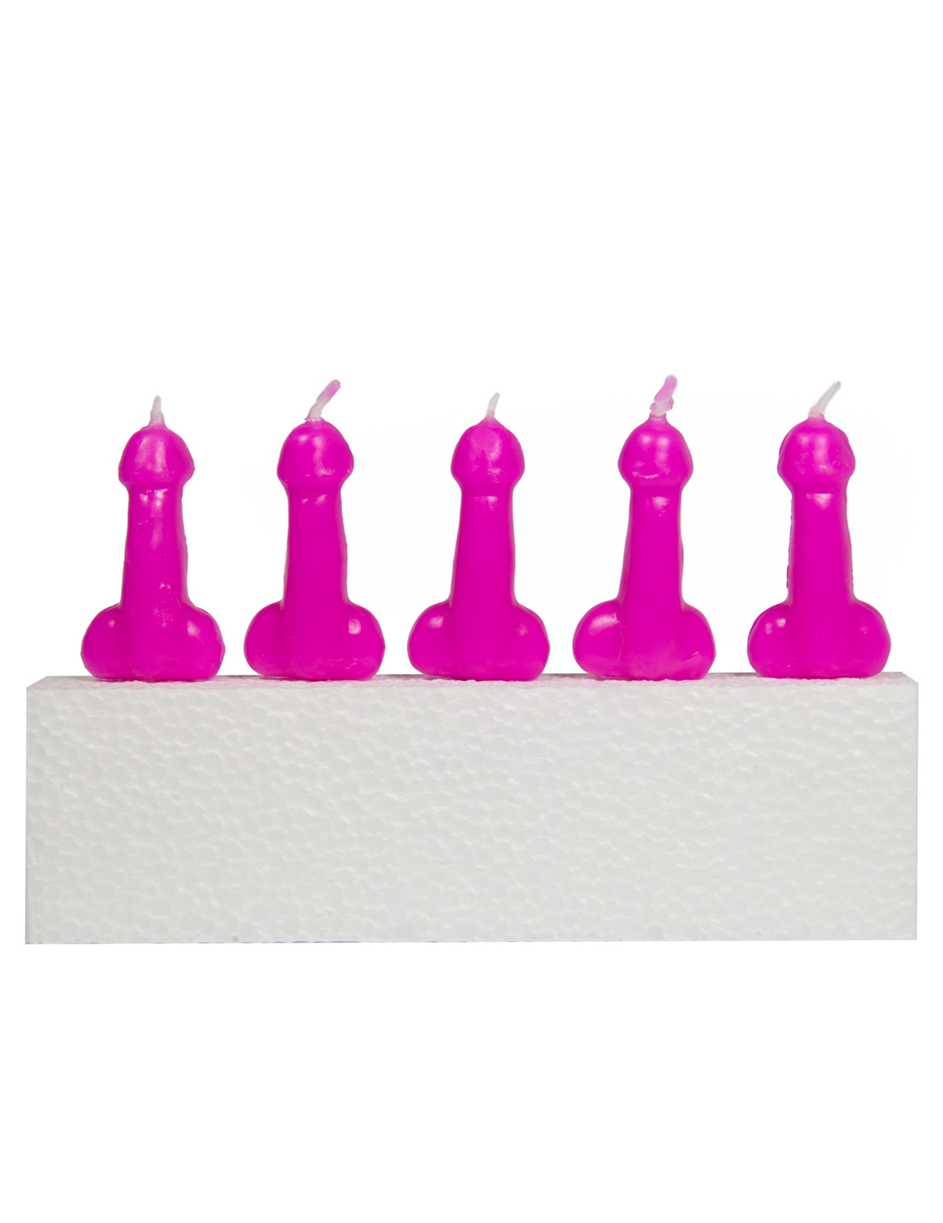 5 Bougies Penis roses 14 x 11 cm