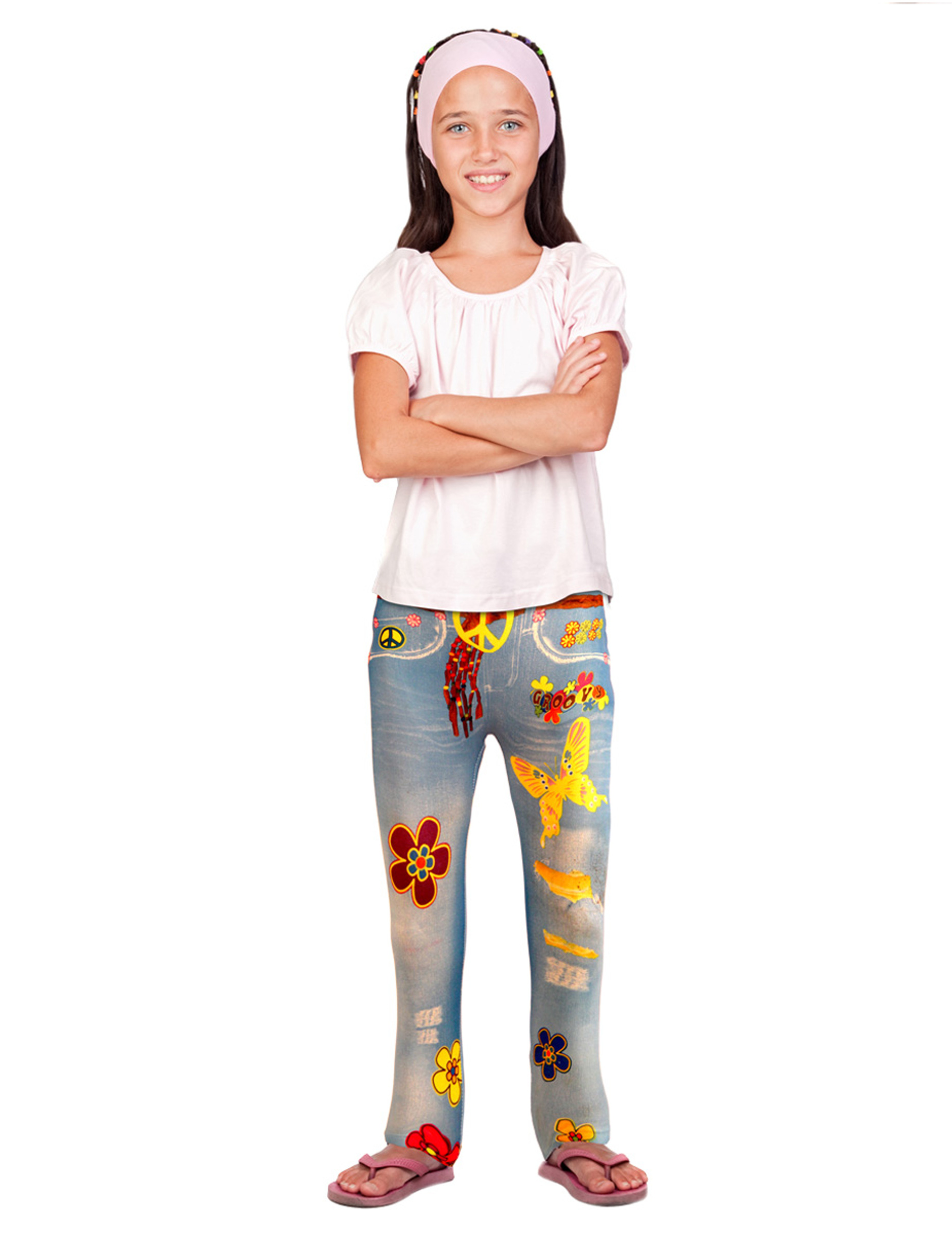 Jean legging flower power enfant