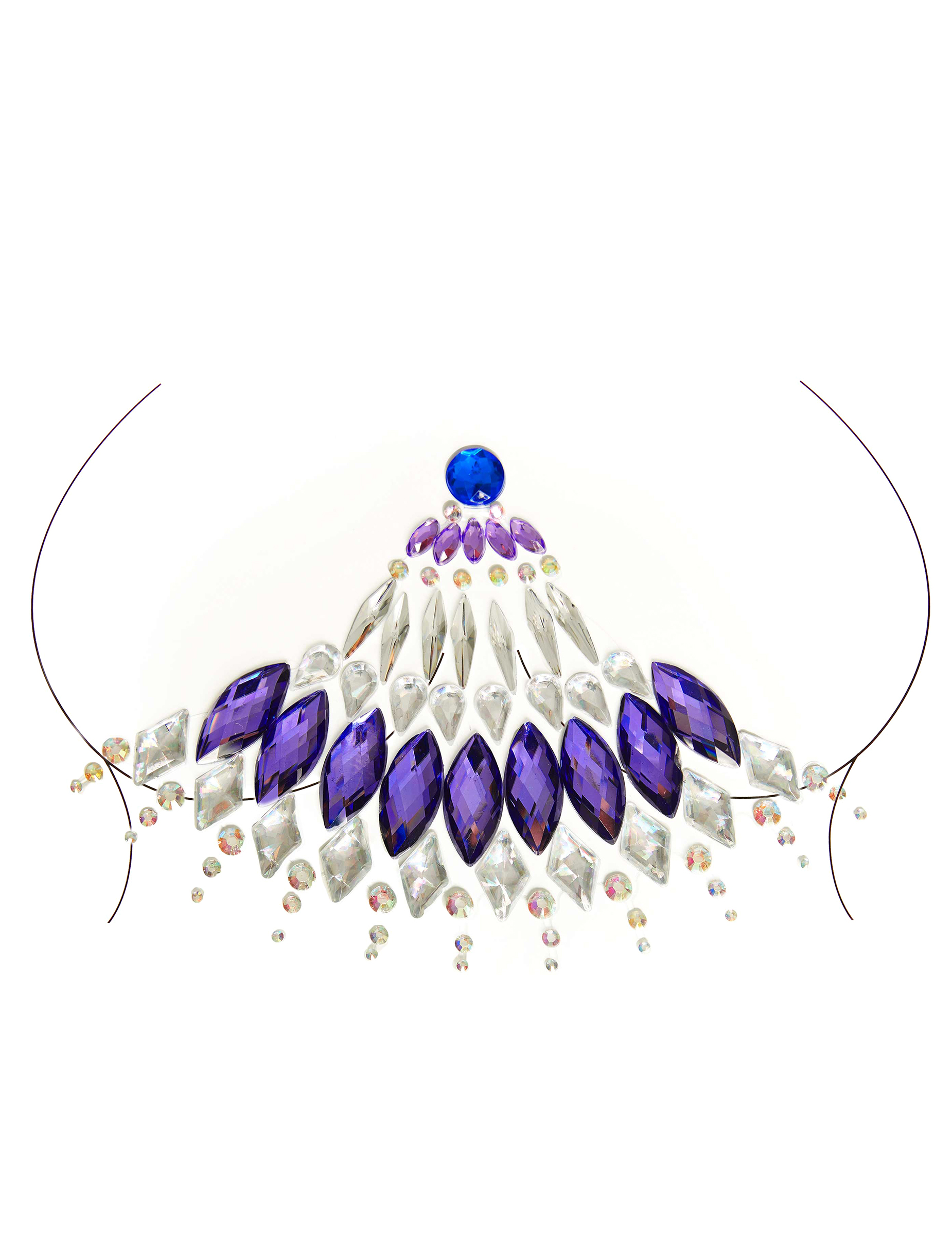 Bijoux pour corps adhésifs violets adulte