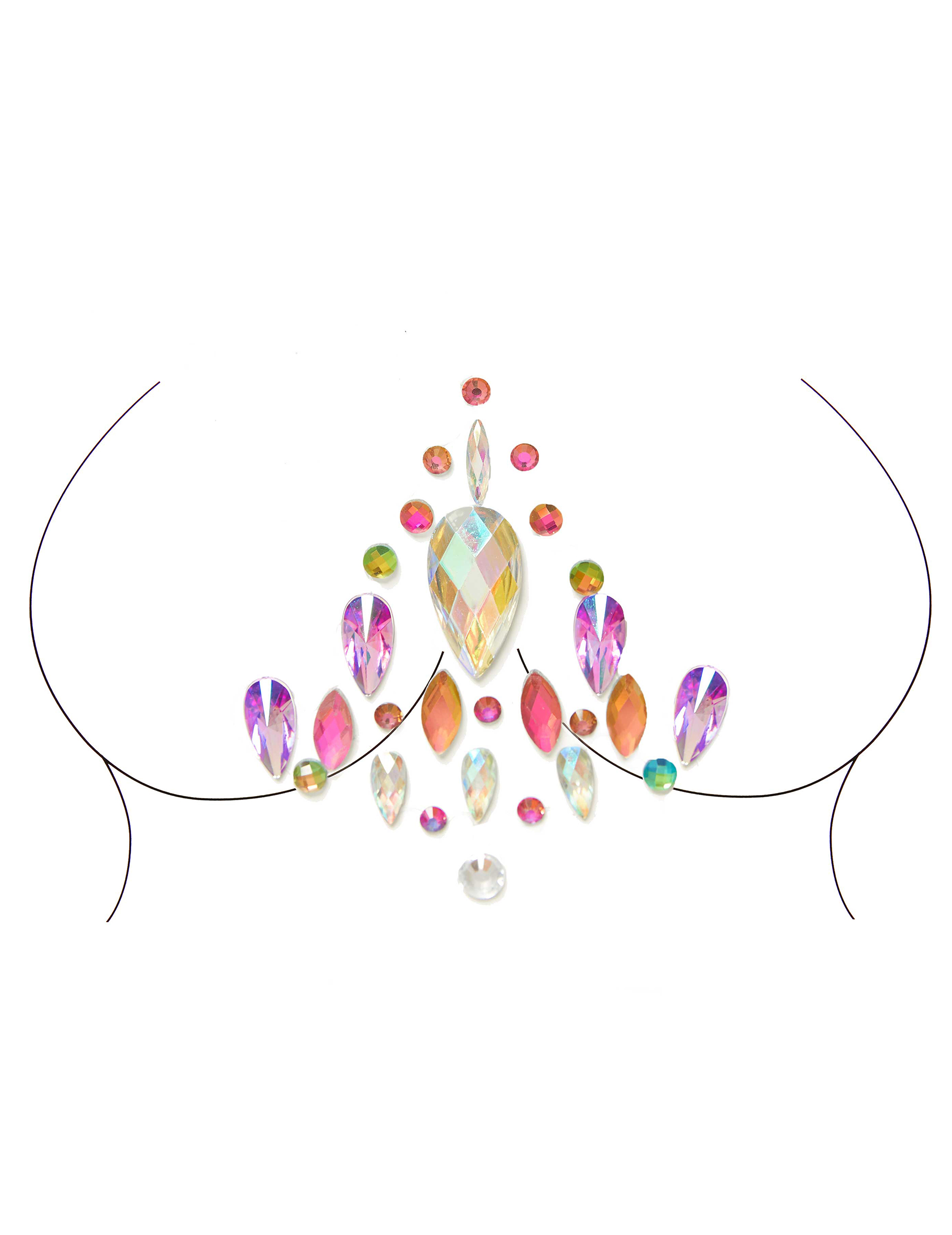 Bijoux pour corps adhésifs multicolore adulte