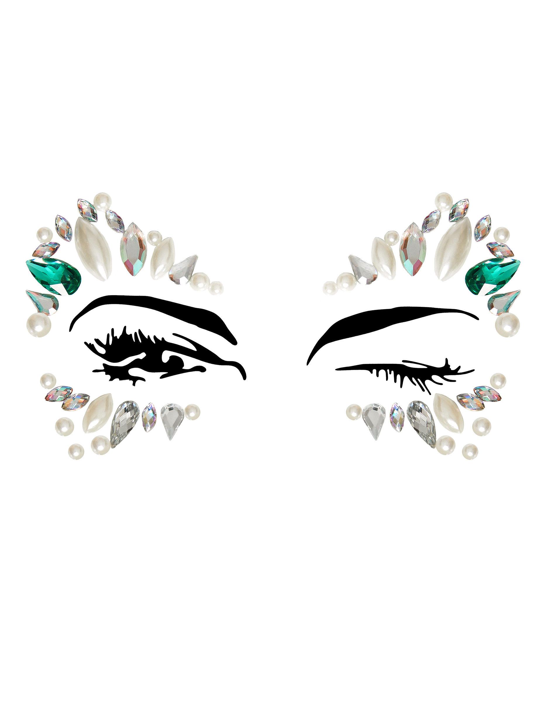 Bijoux pour visage adhésifs princesse adulte