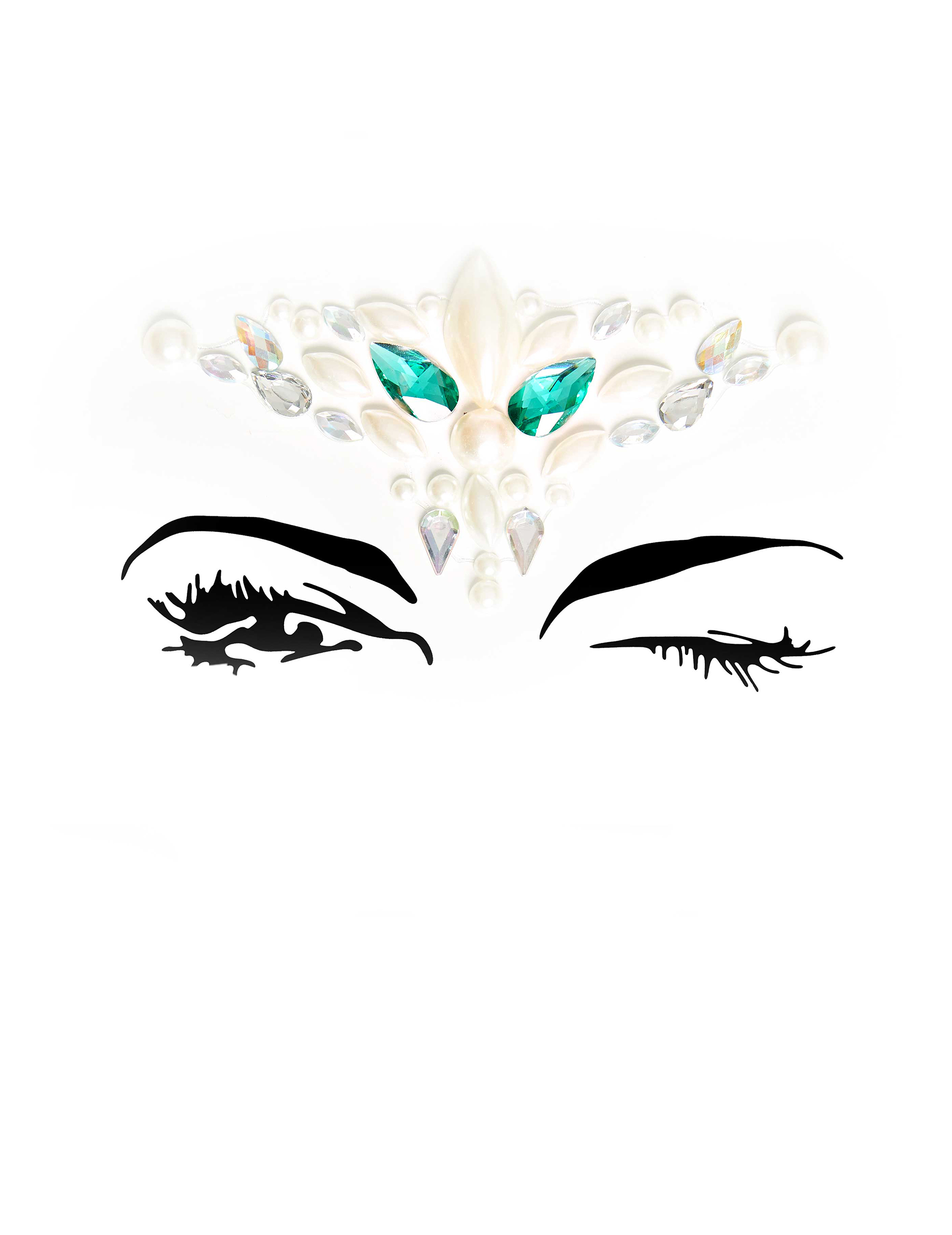 Bijoux pour visage adhésifs princesse des mers adulte