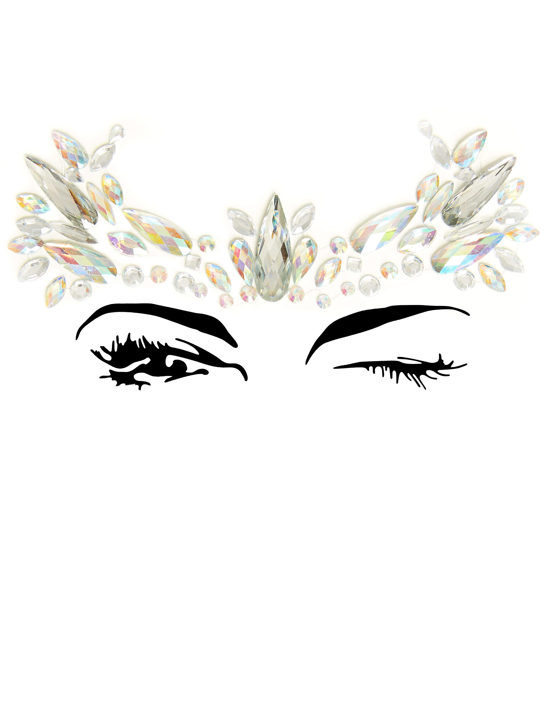 Bijoux pour visage adhésifs couronne adulte