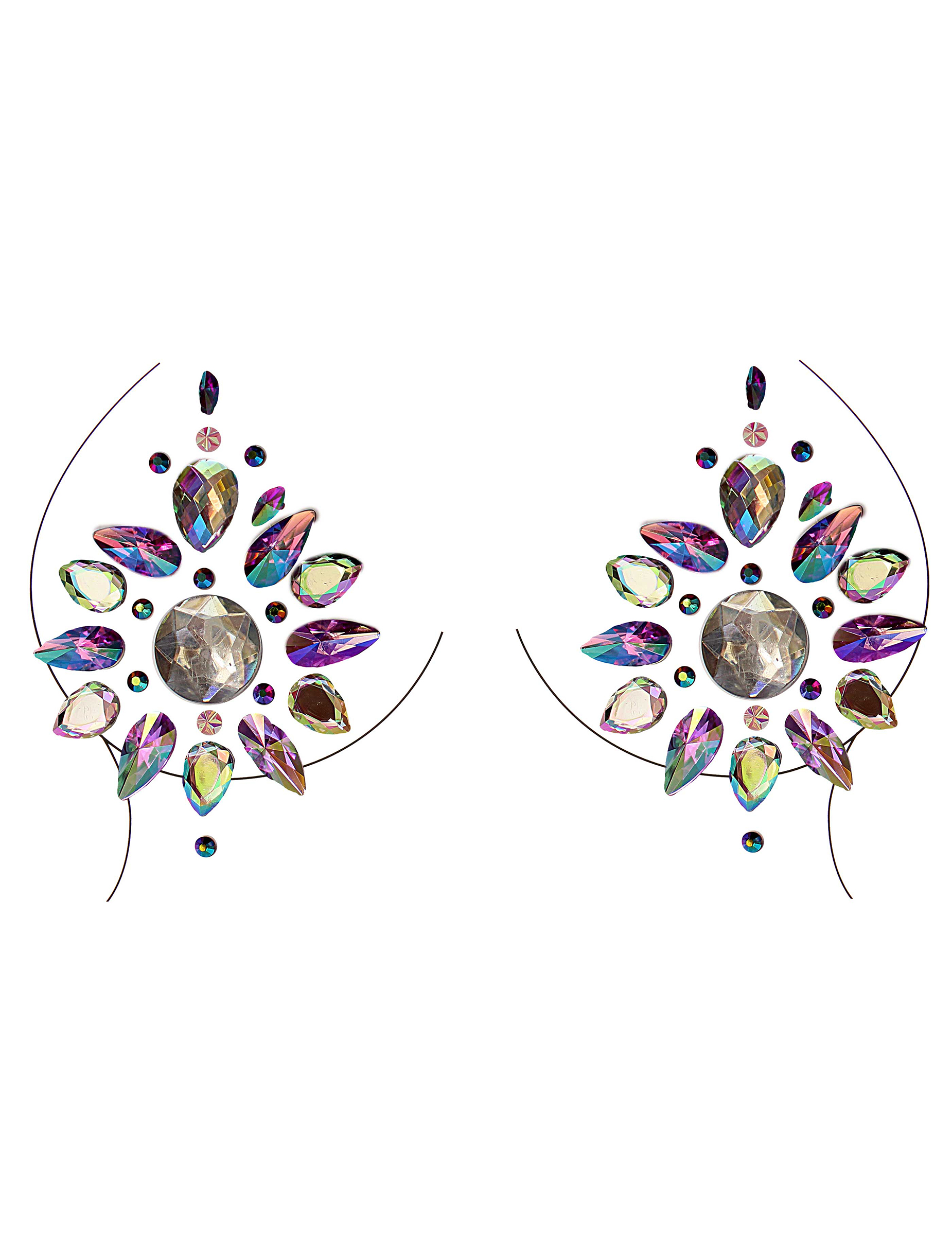 Bijoux pour décolleté et corps motifs multicolores adulte