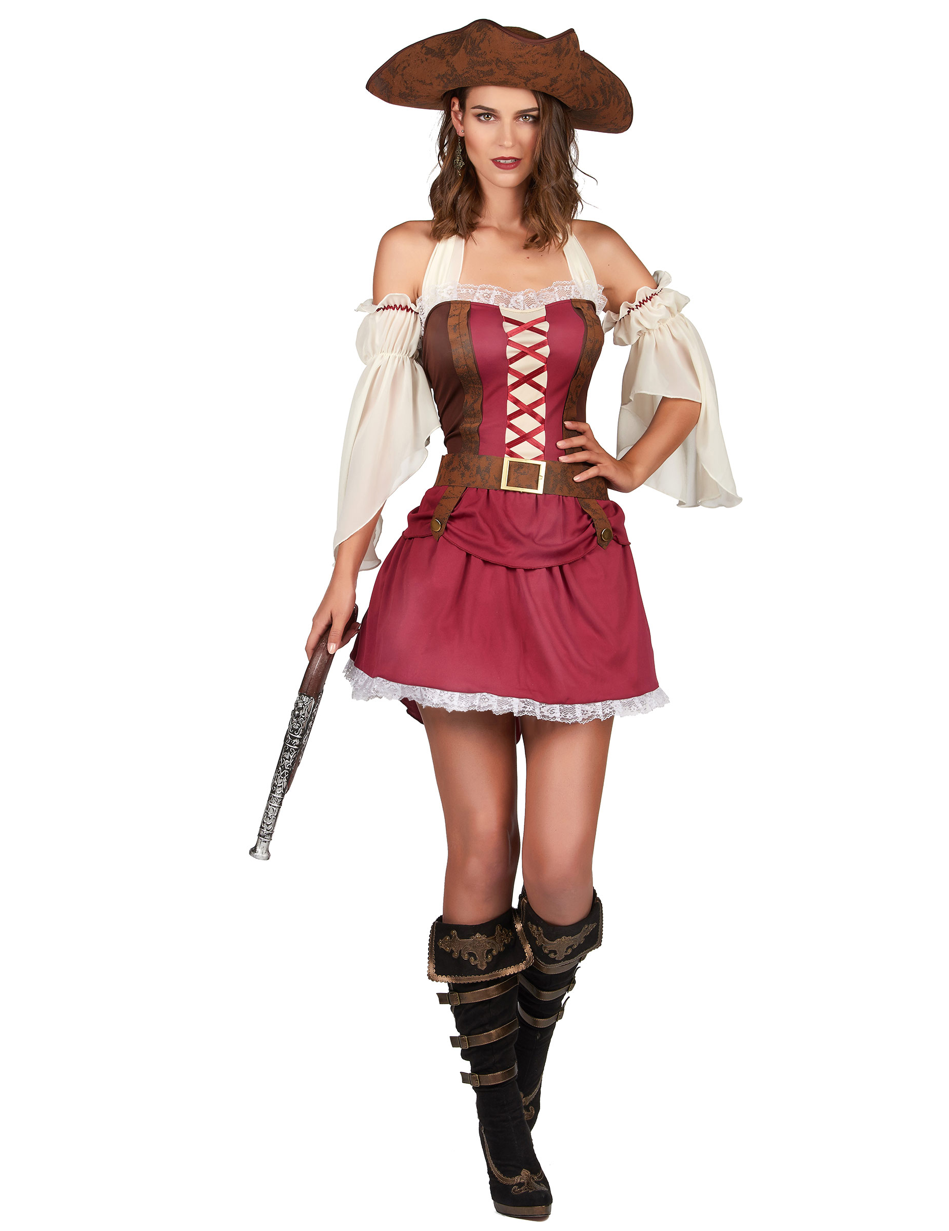 Déguisement pirate bordeaux sexy femme