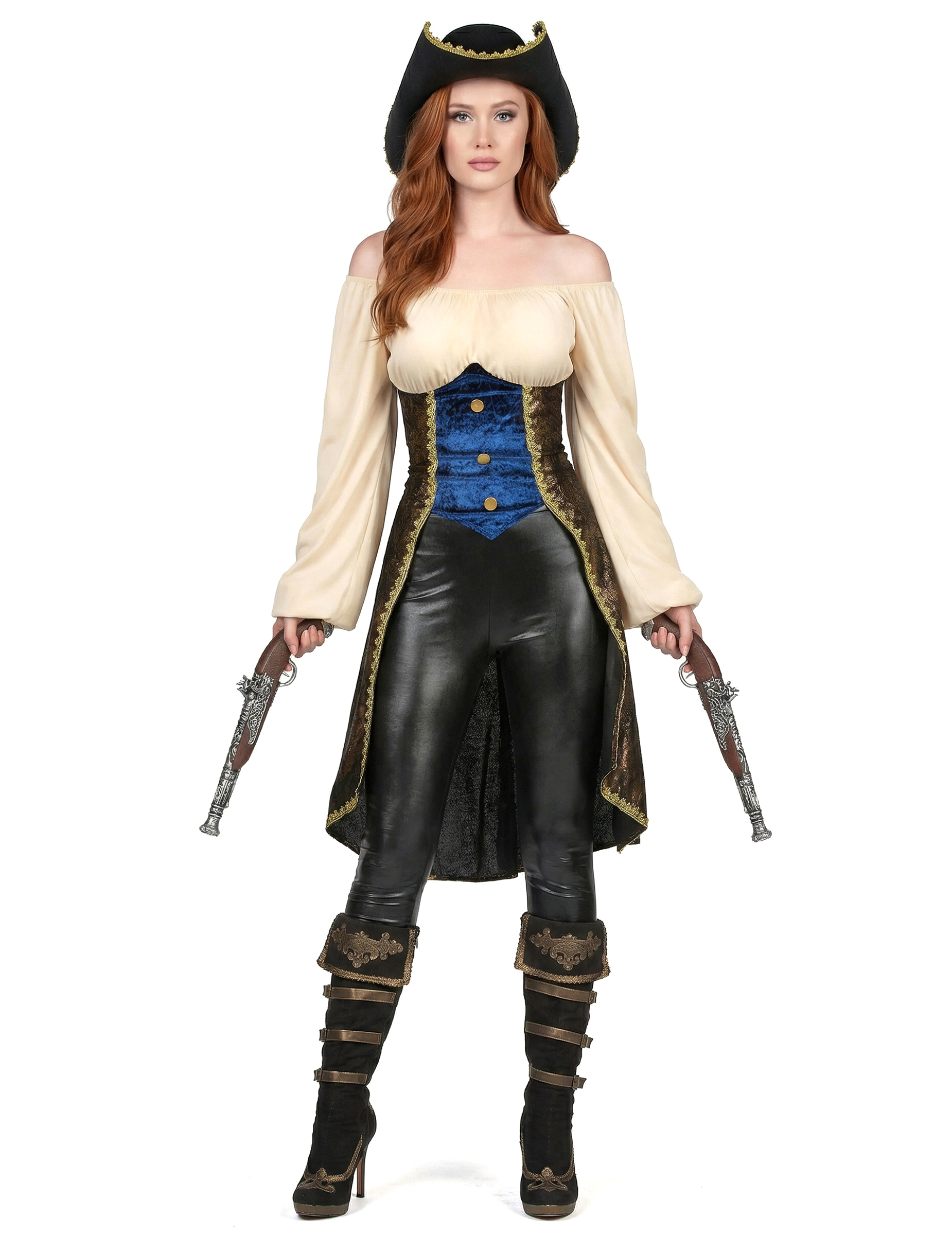 Déguisement pirate marron femme