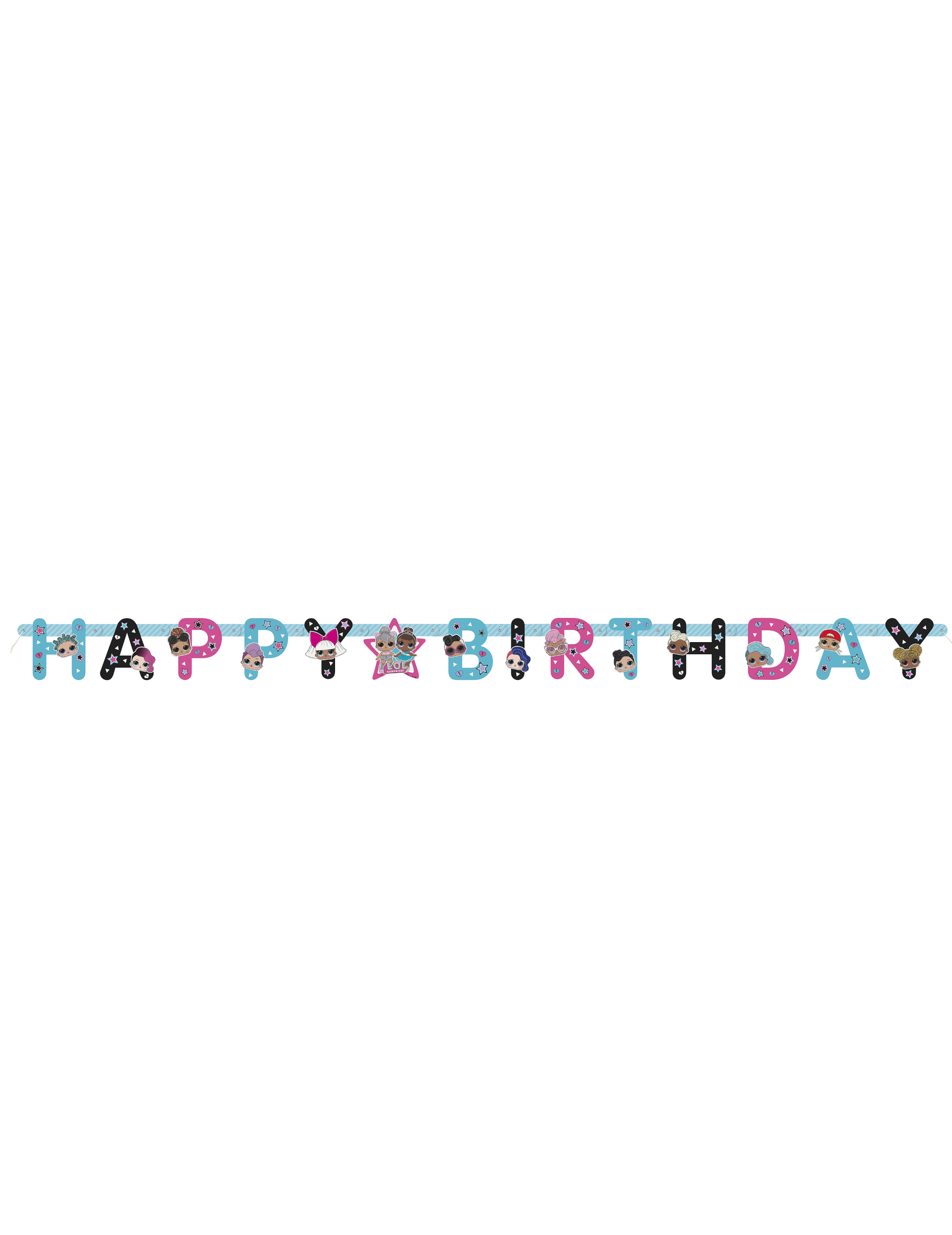 Guirlande Happy Birthday en carton LOL Surprise 1,69 m