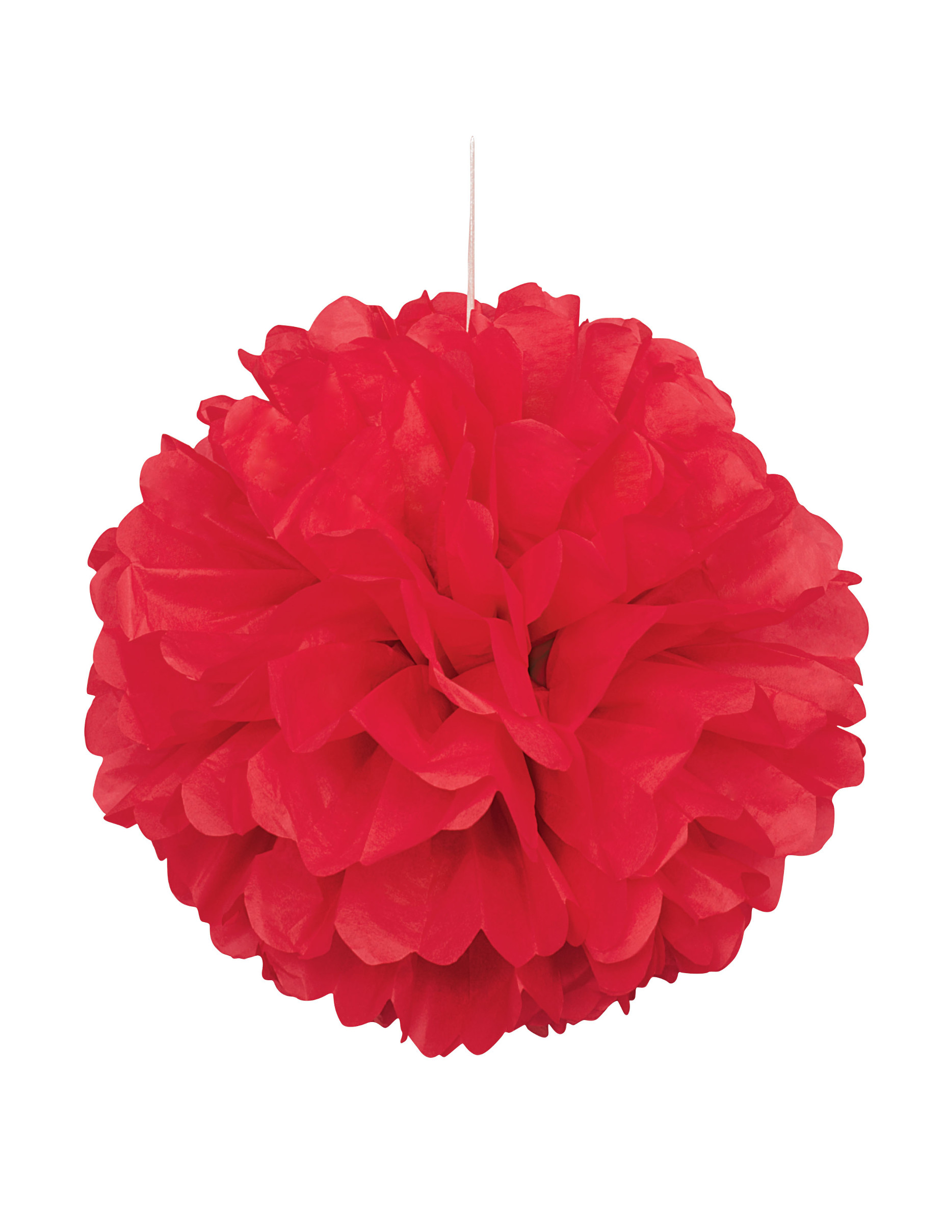 Pompon à suspendre en papier rouge 40 cm