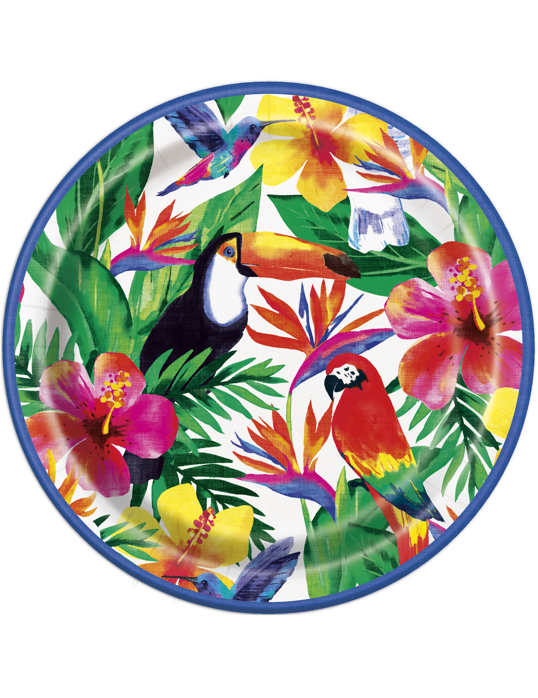 8 Assiettes en carton Palm Tropical Luau 23 cm