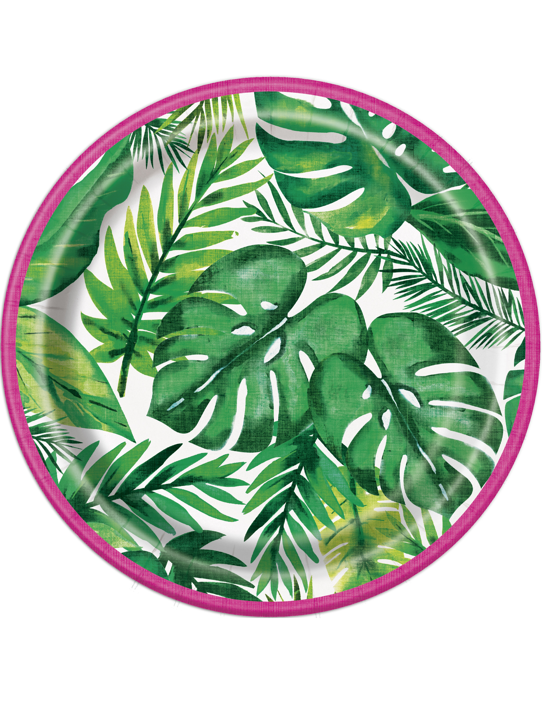8 Petites assiettes en carton Palm Tropical Luau 18 cm