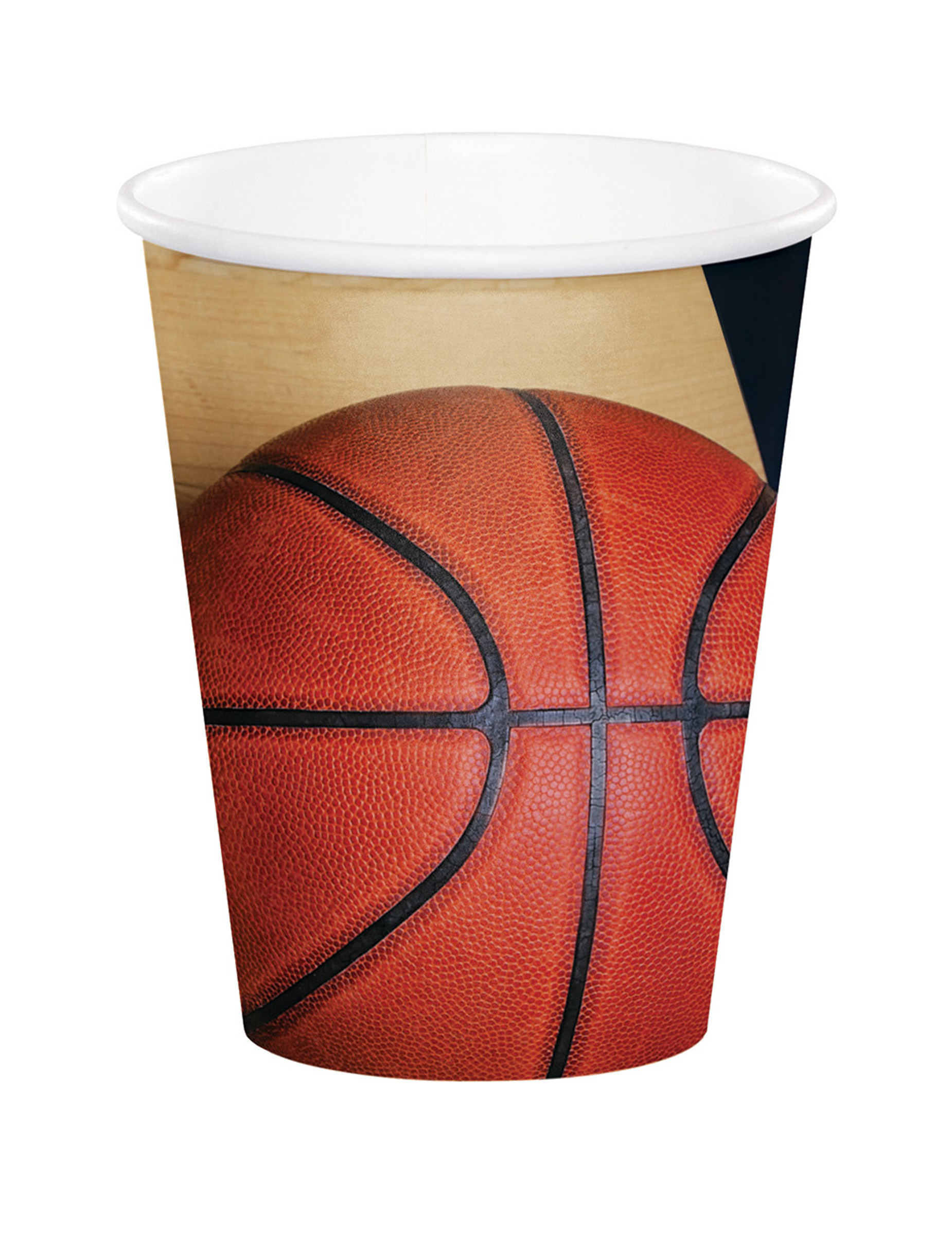 8 Gobelets en carton Ballon de basket 266 ml