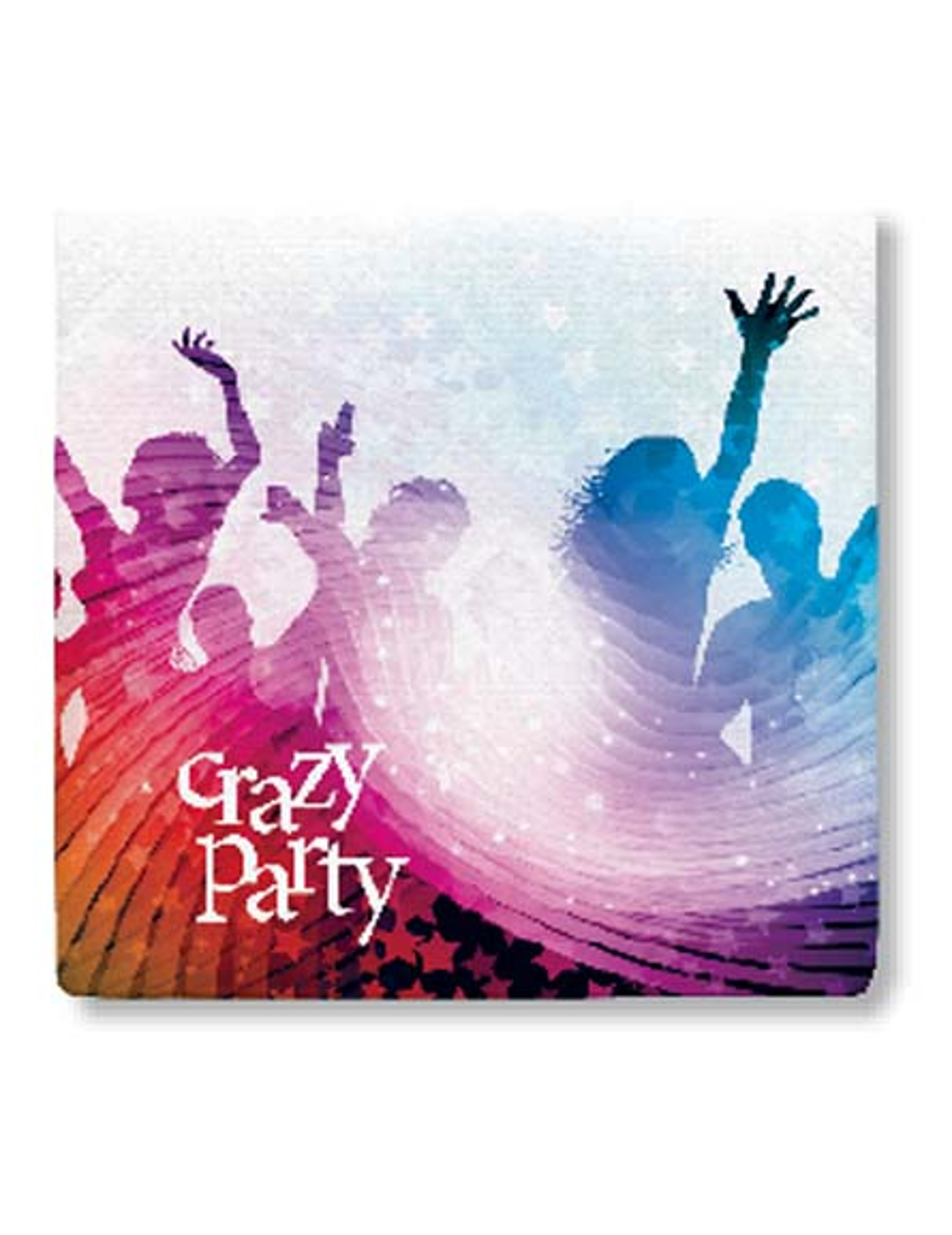 20 Serviettes en papier Crazy Party blanc 33 x 33 cm