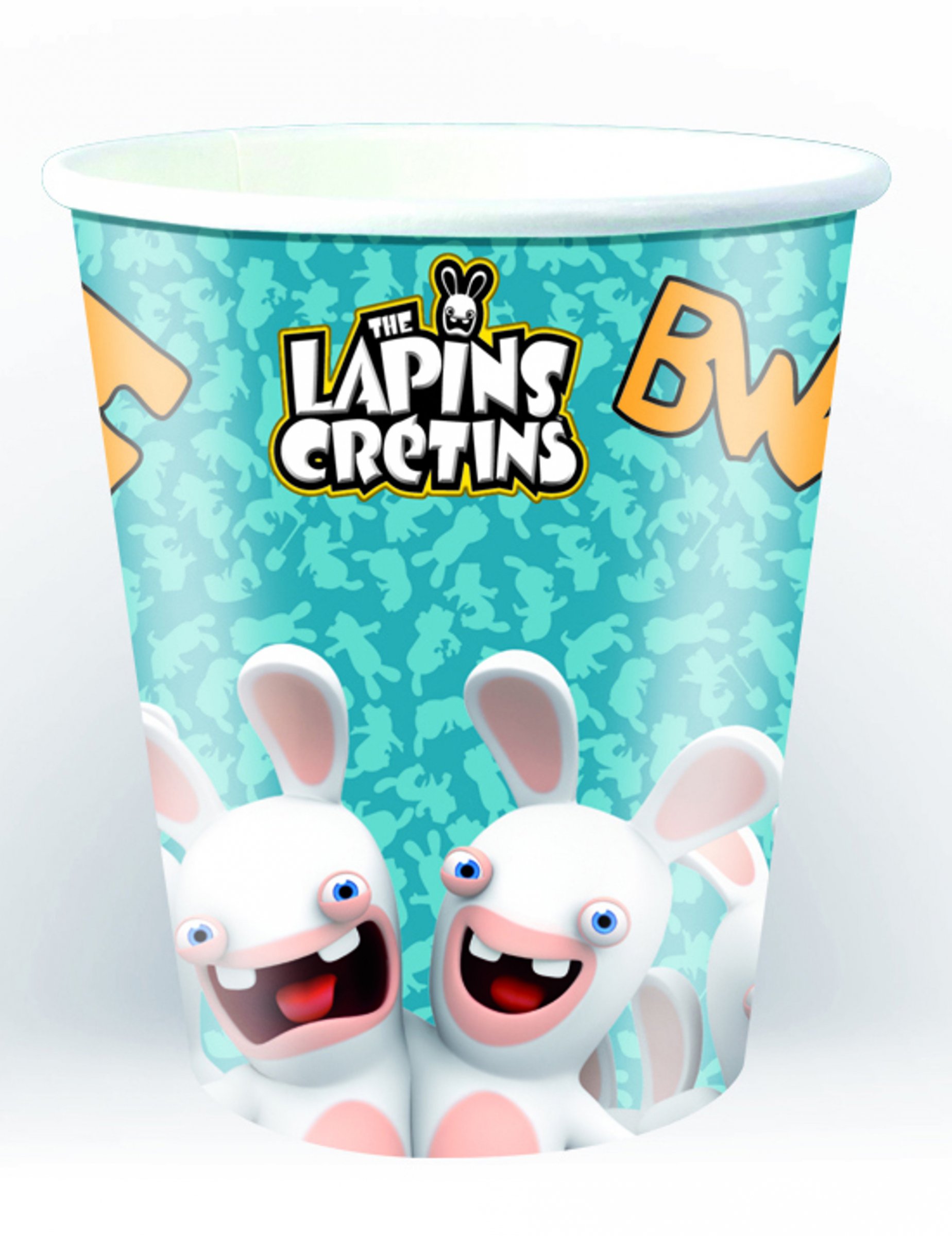 6 Gobelets en carton Lapins Crétins 25 cl