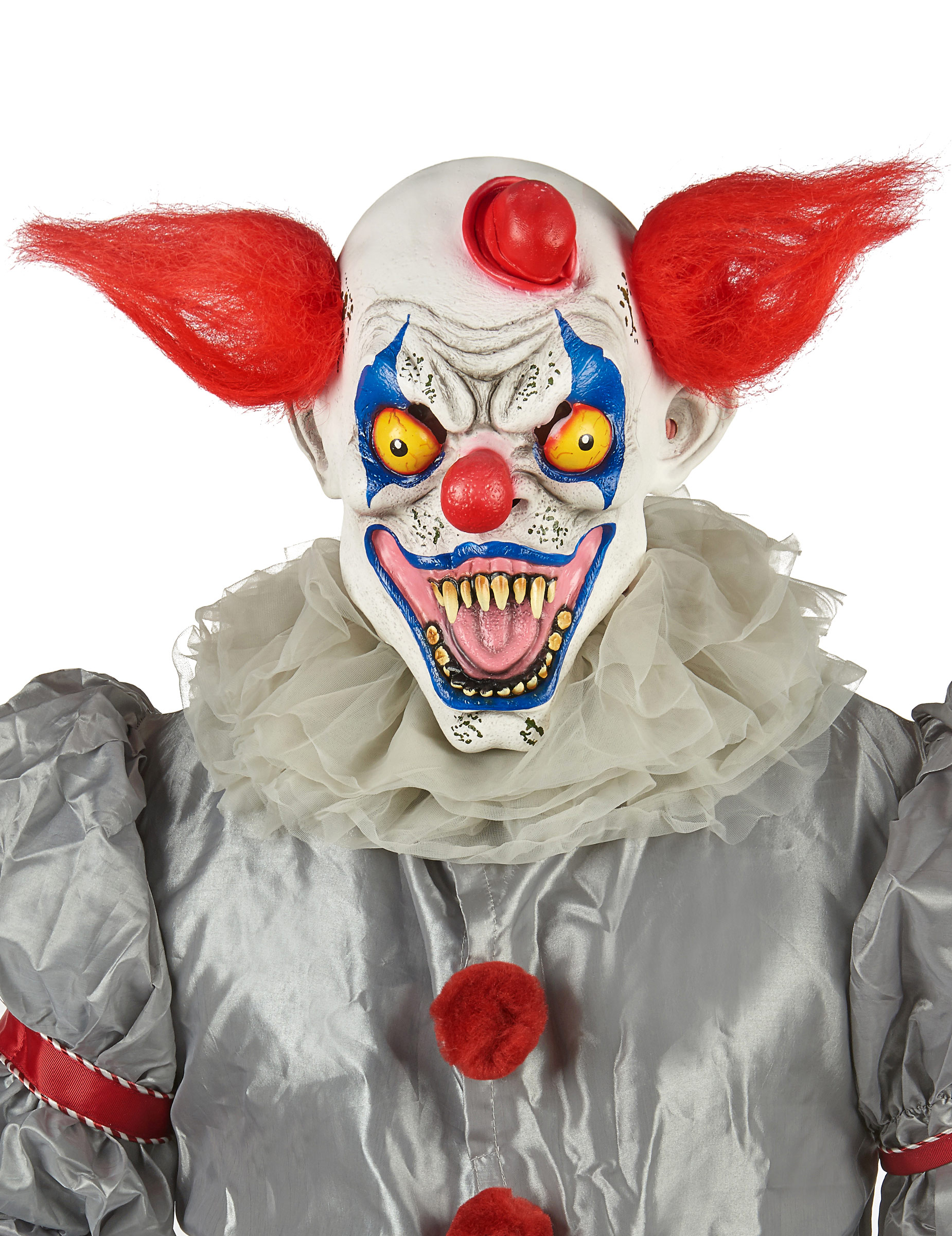 Masque latex clown rouge blanc et bleu adulte