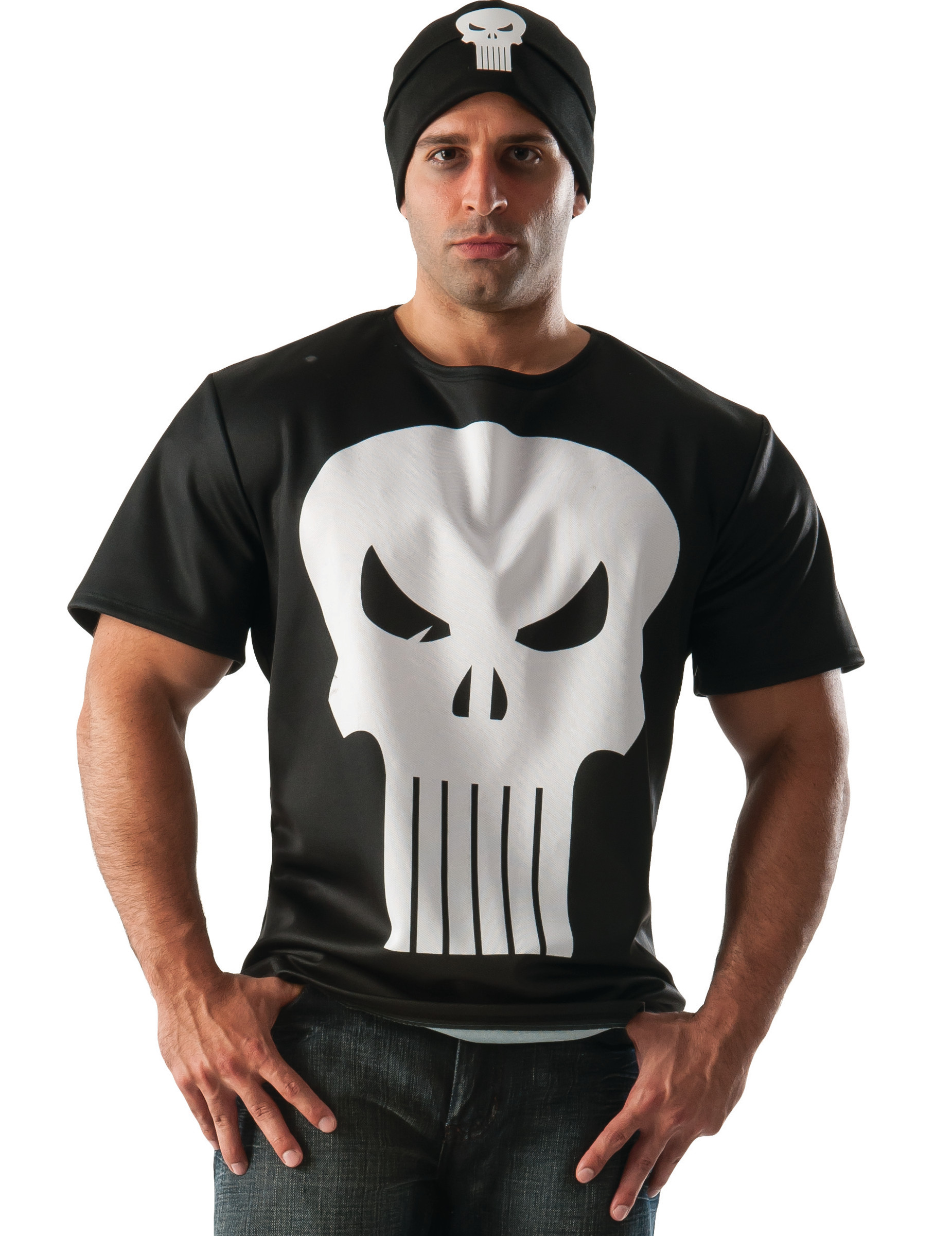 T-shirt avec bonnet Punisher adulte