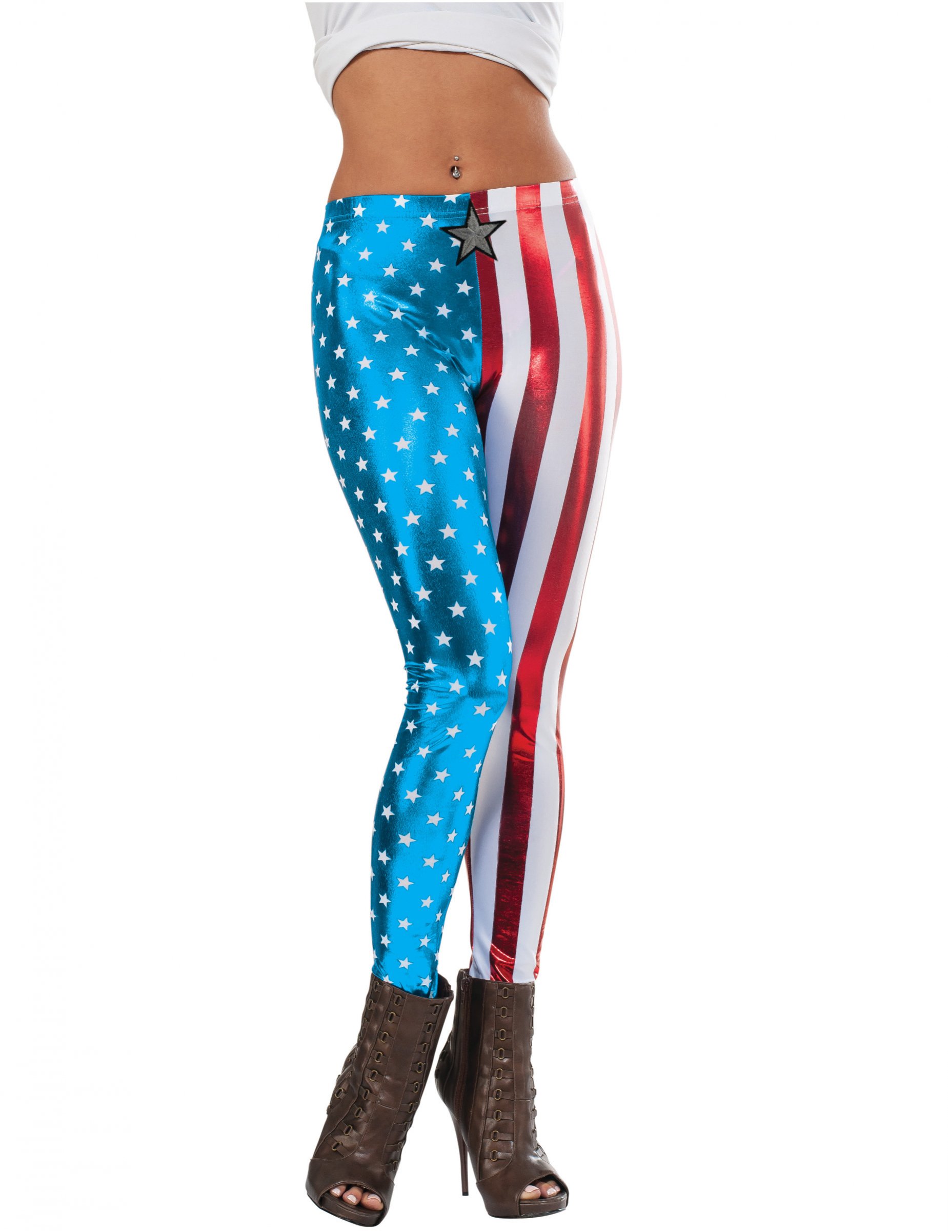 Legging métallisé Captain America femme