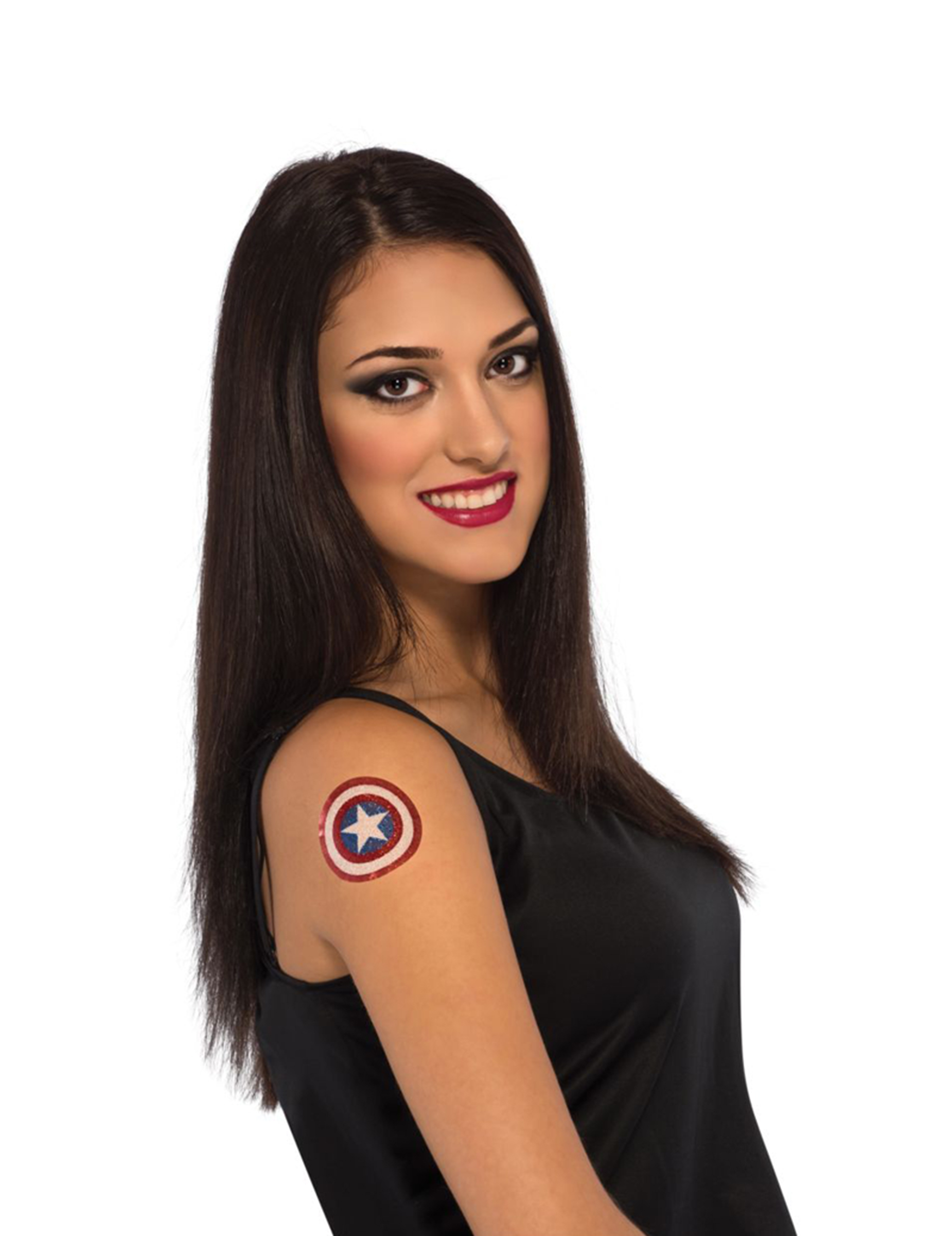 Faux tatouage Captain America femme