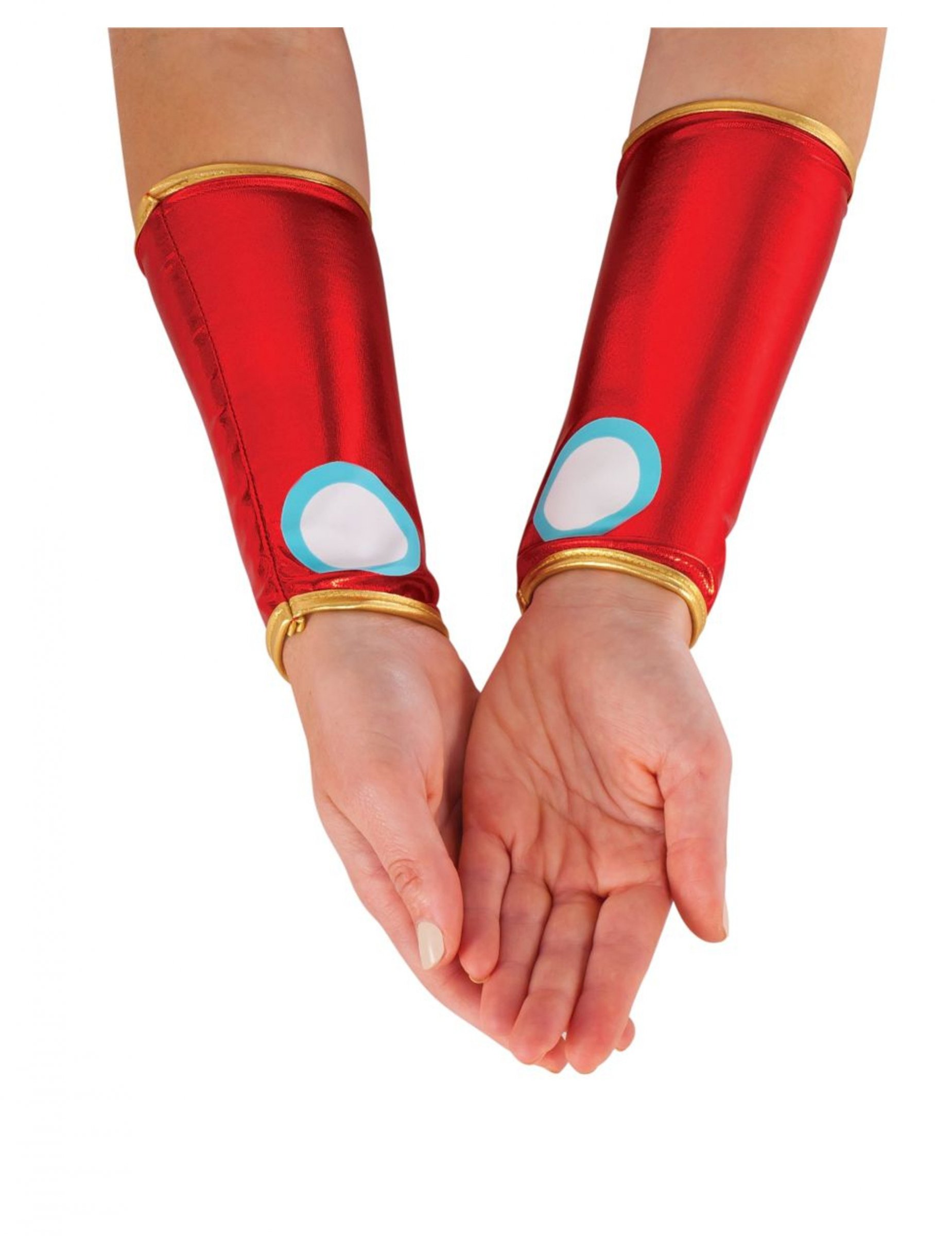 Manchettes métallisées rouges Iron man femme