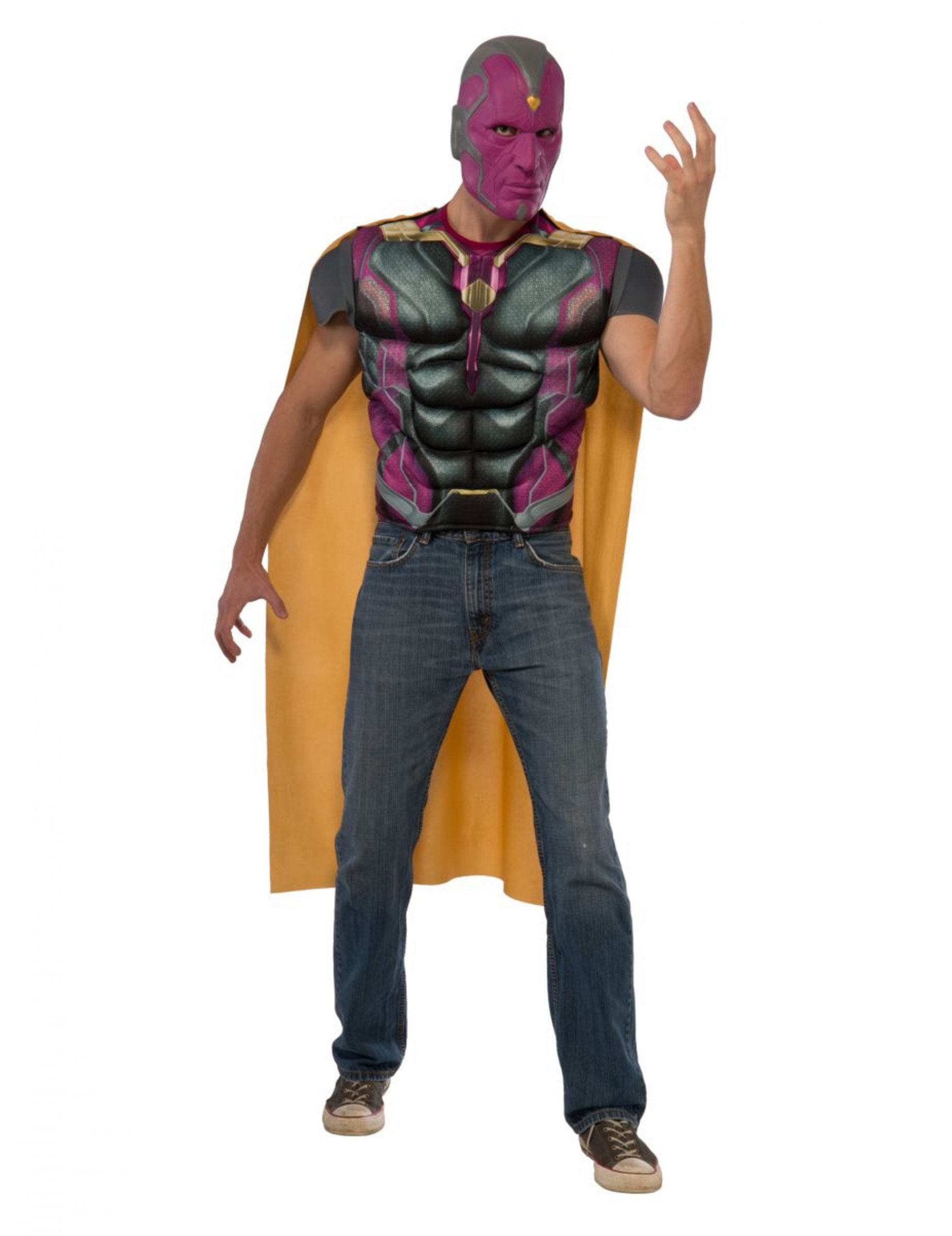 T-shirt avec muscles et masque Vision Captain America Civil War adulte